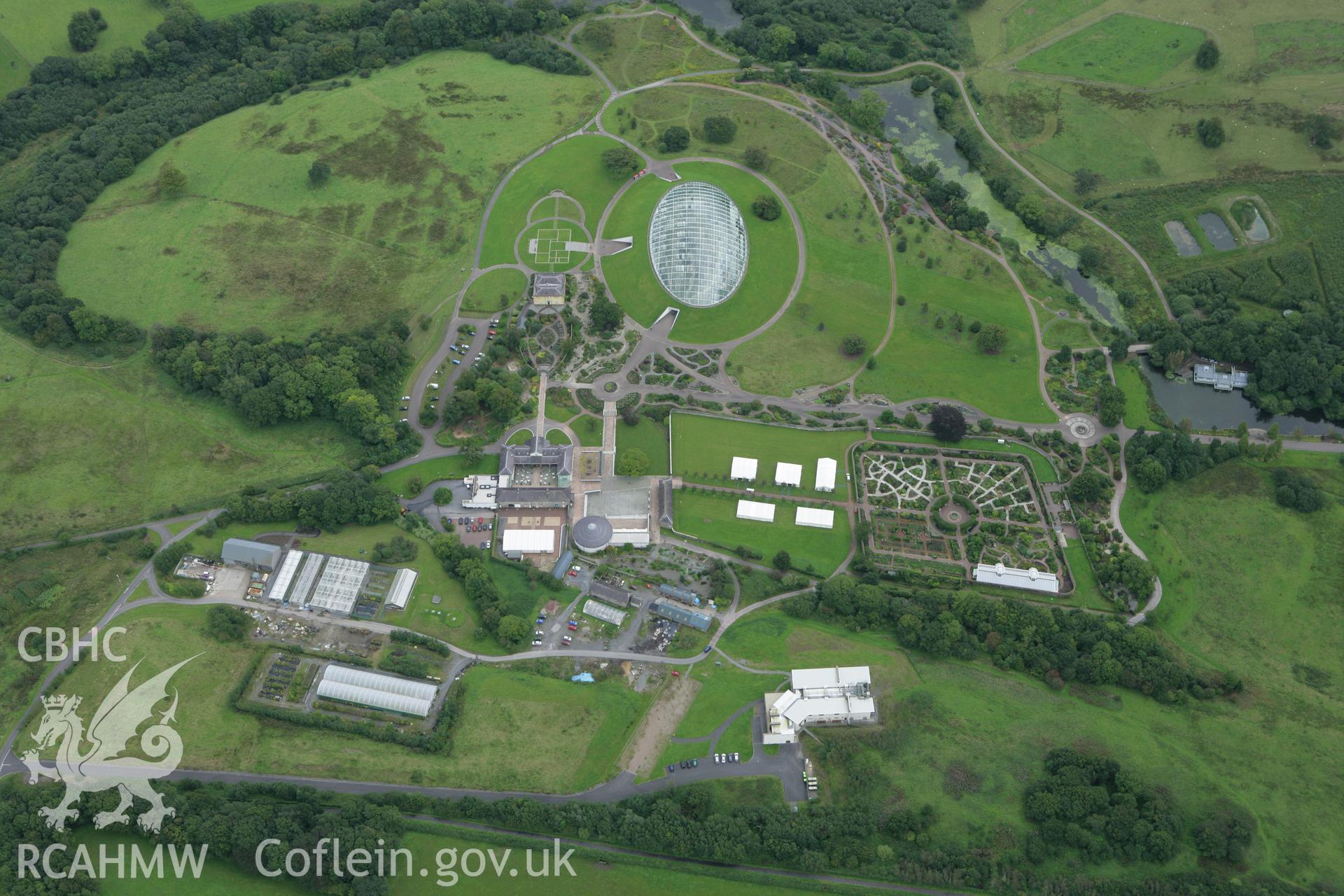 RCAHMW colour oblique photograph of The National Botanic Garden of Wales. Taken by Toby Driver on 12/09/2008.
