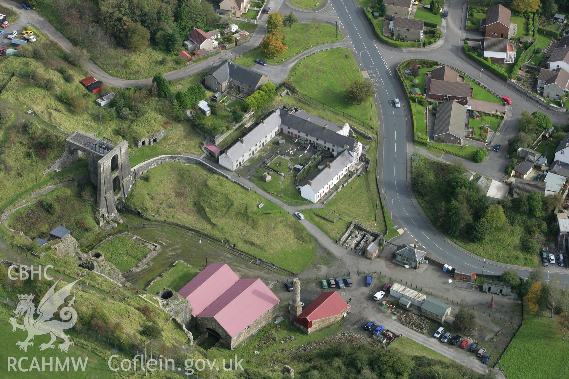 RCAHMW colour oblique photograph of Blaenavon Ironworks. Taken by Toby Driver on 10/10/2008.