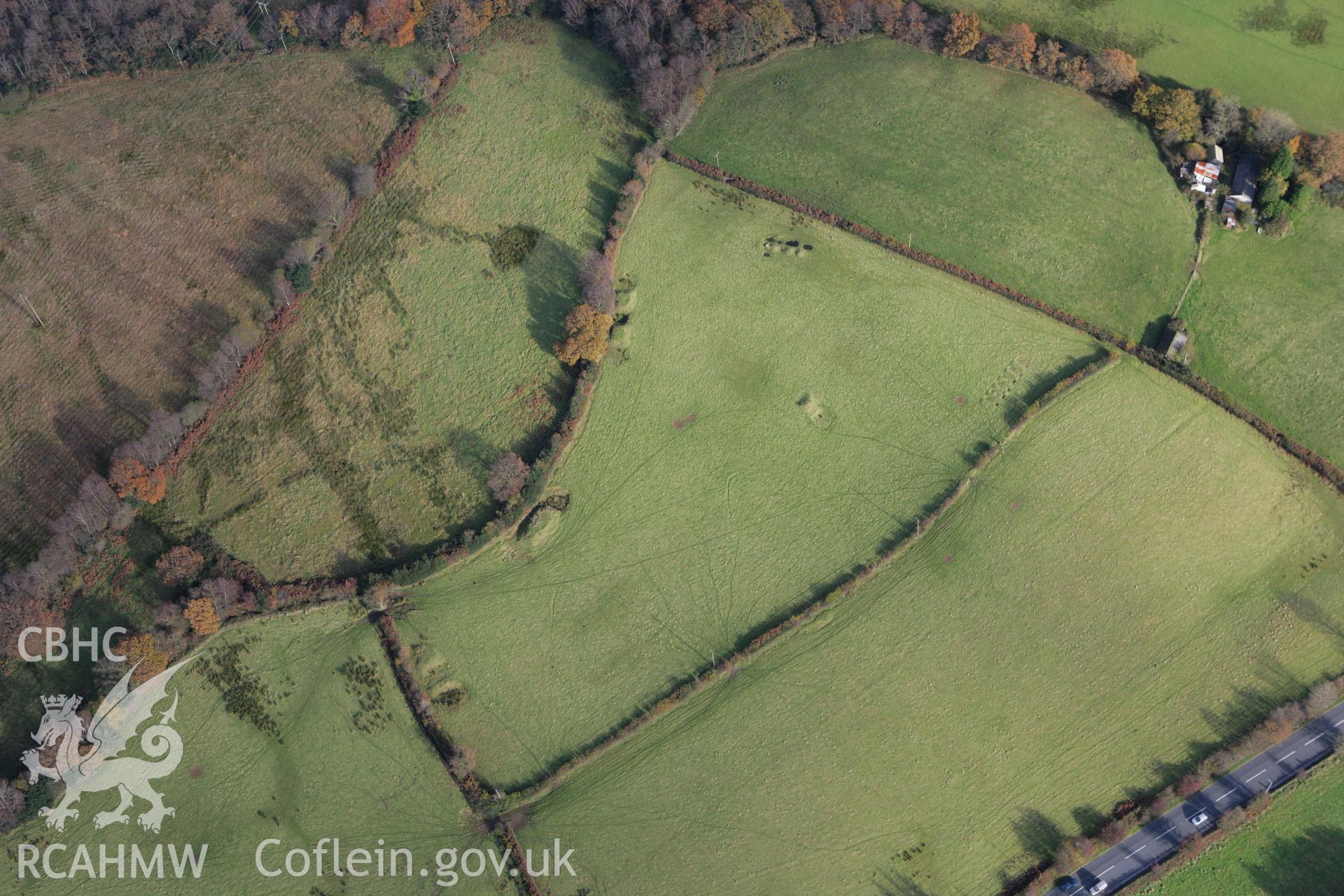 RCAHMW colour oblique photograph of south-east of Coedely. Taken by Toby Driver on 12/11/2008.