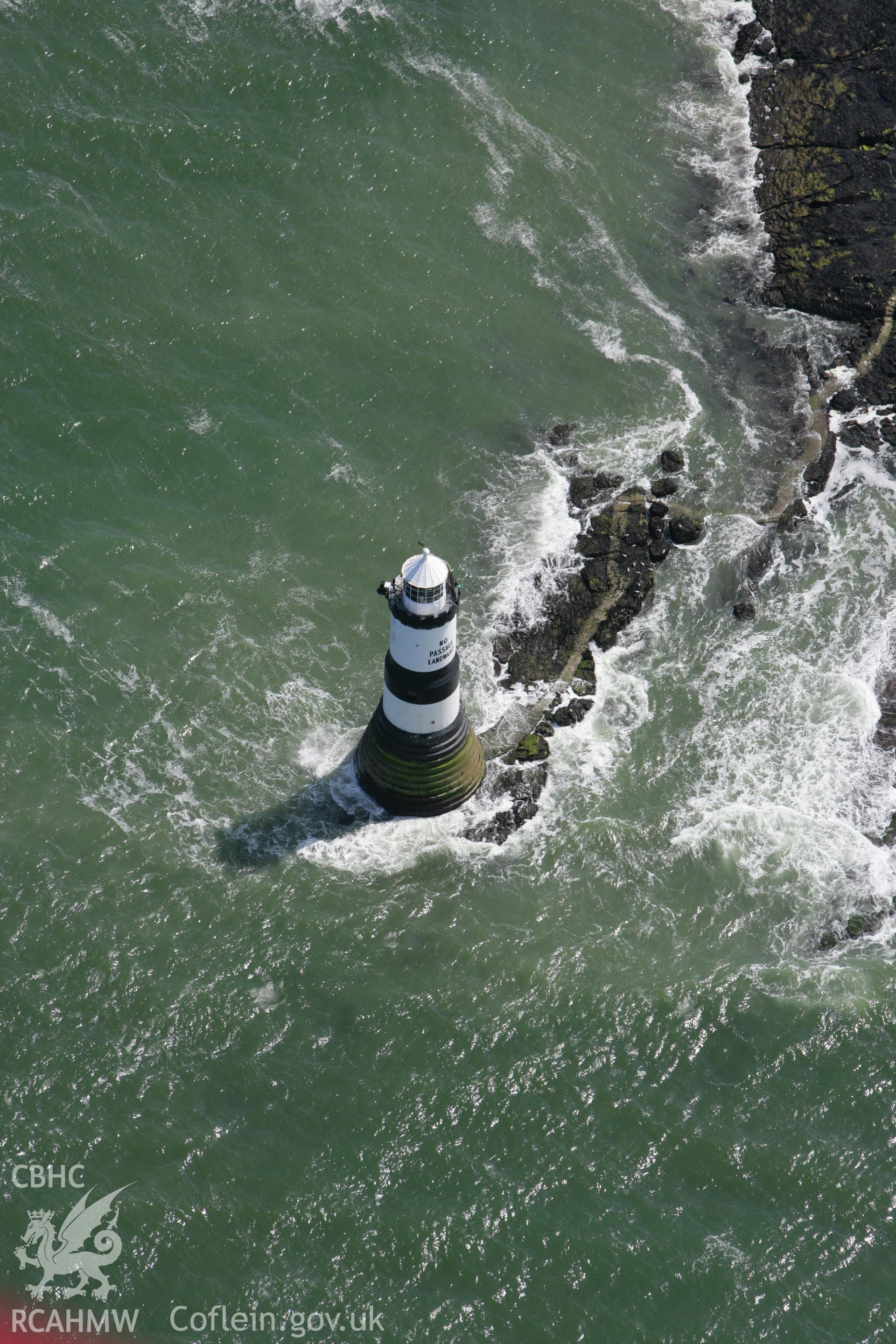 RCAHMW colour oblique photograph of Trwyn-du Lighthouse. Taken by Toby Driver on 13/06/2008.