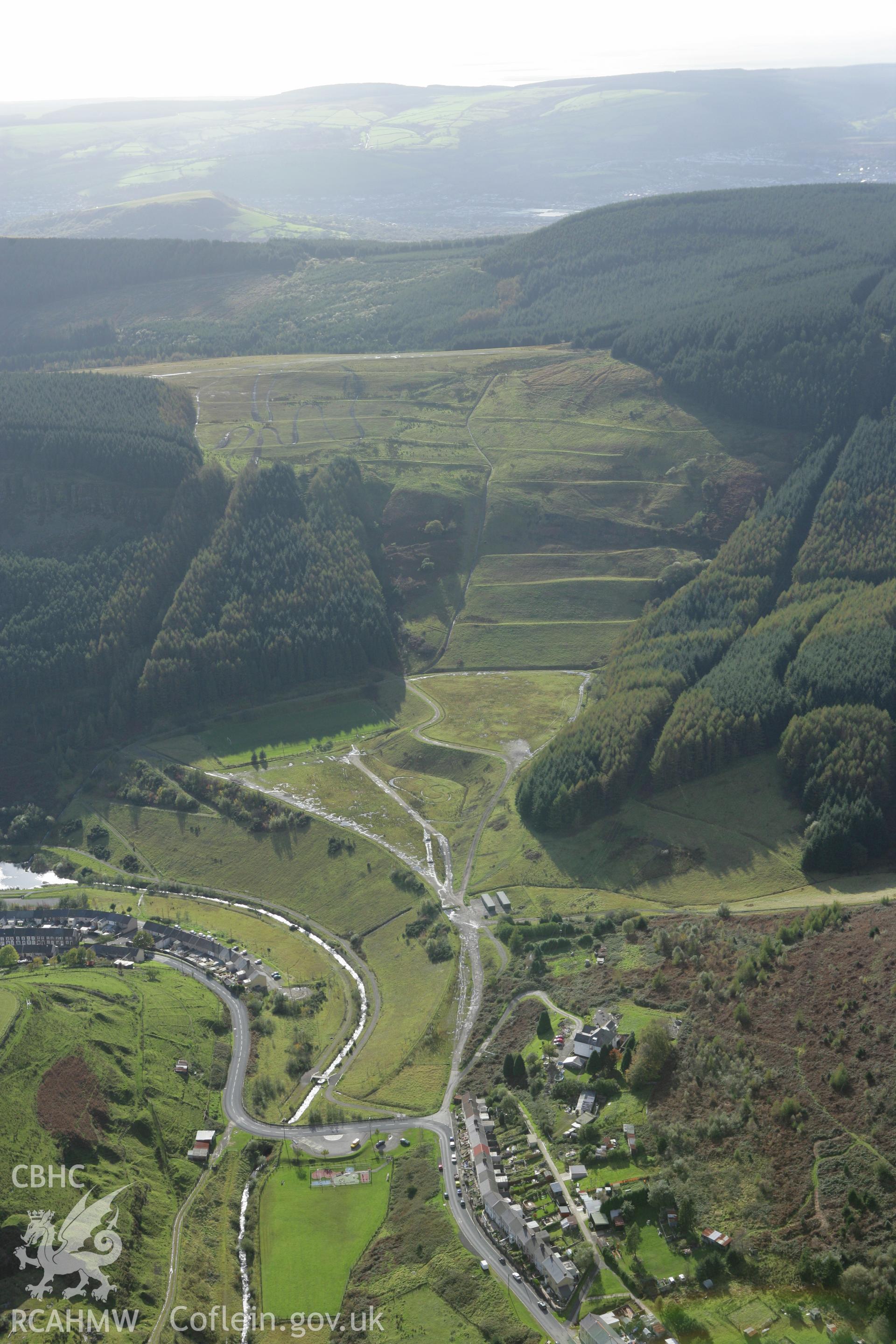 RCAHMW colour oblique photograph of International Colliery (site of), Blaengarw. Taken by Toby Driver on 16/10/2008.