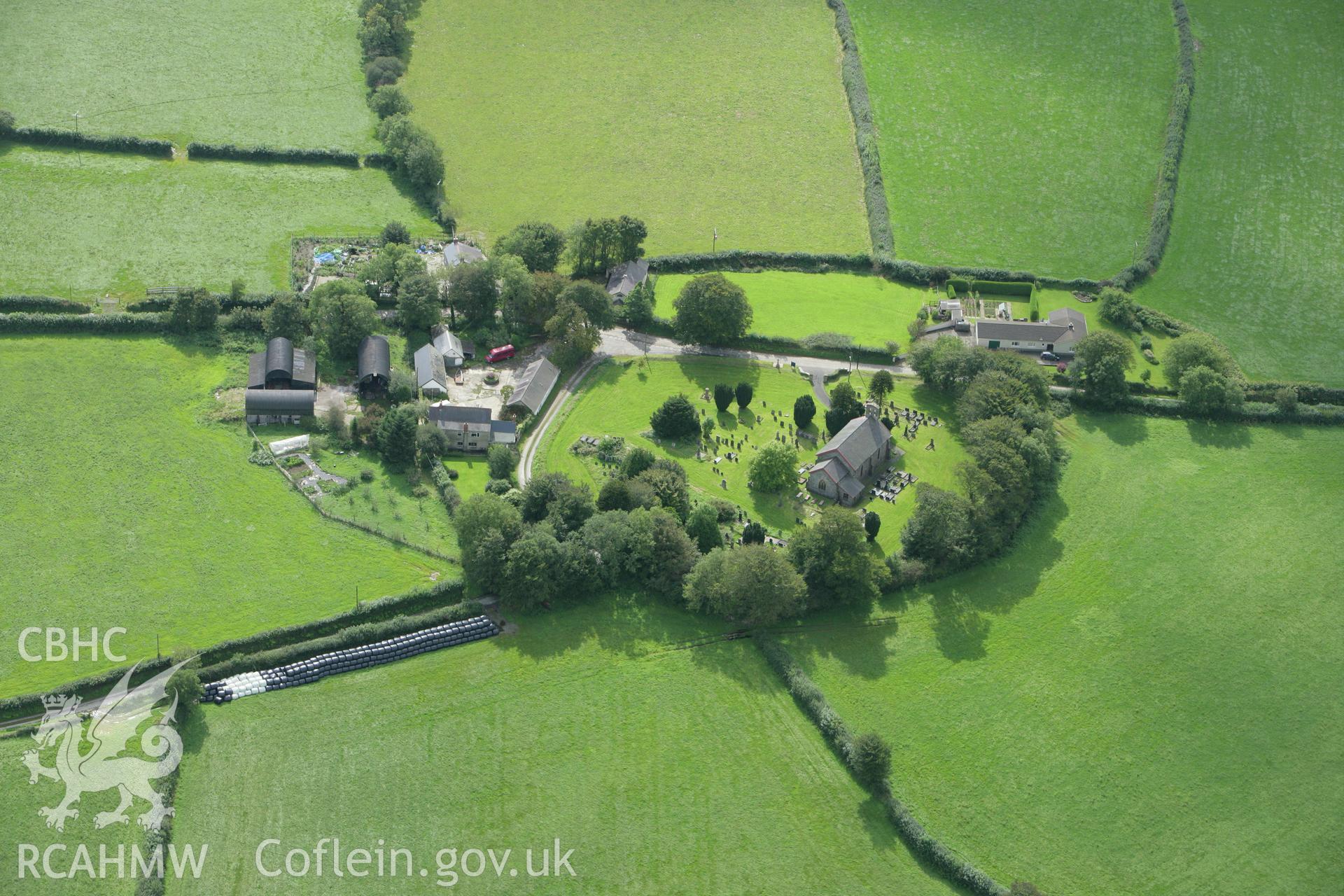 RCAHMW colour oblique photograph of St Gwinio's Church, Llanwinio. Taken by Toby Driver on 12/09/2008.