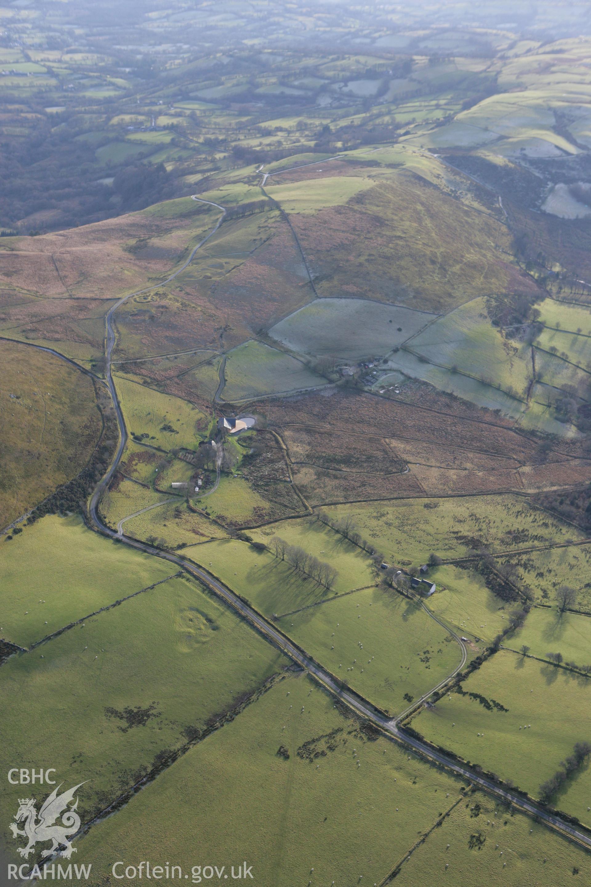 RCAHMW colour oblique photograph of Careg-y-bwci North, Roman road section. Taken by Toby Driver on 15/12/2008.