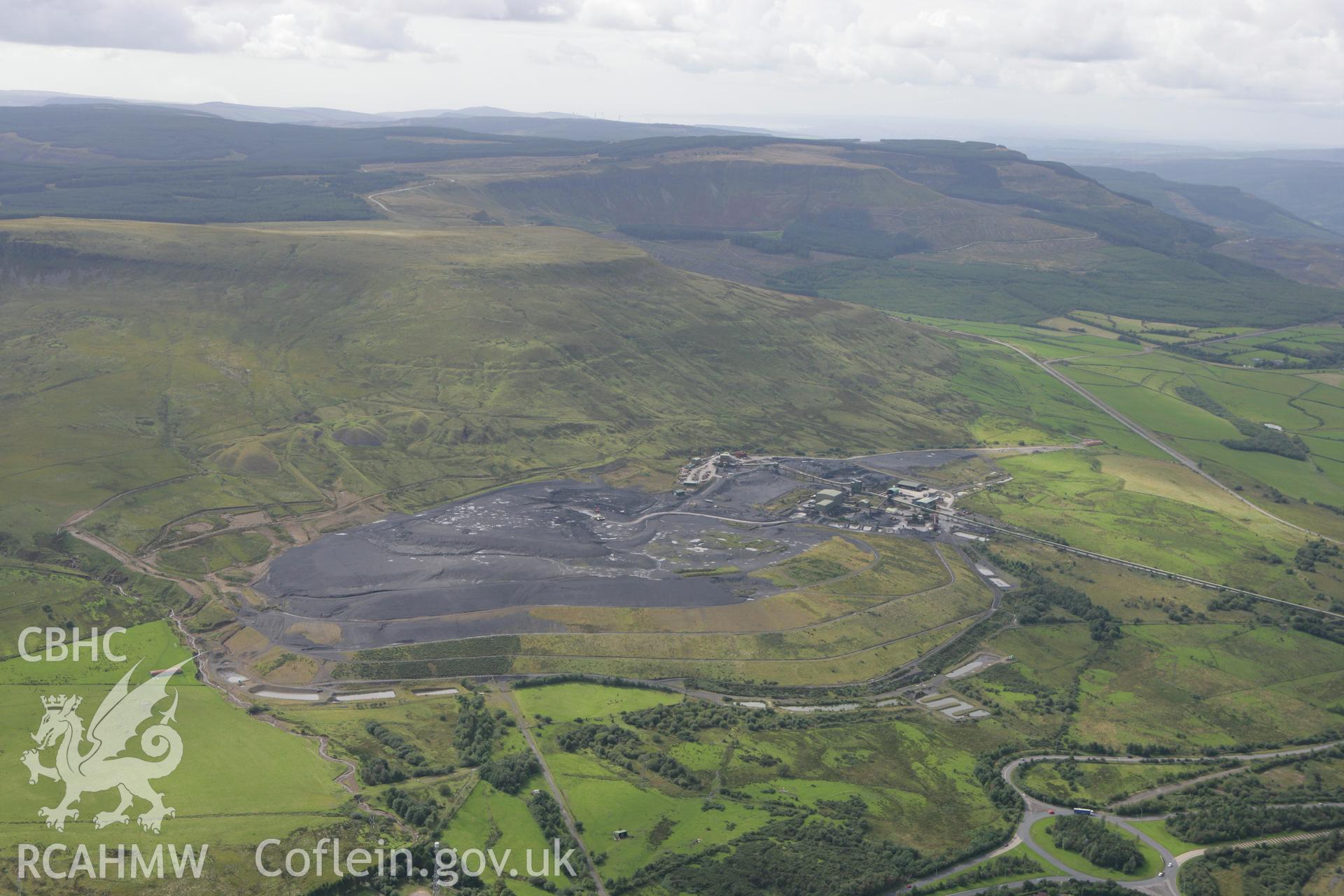 RCAHMW colour oblique photograph of Tower (old) Colliery and Coal Preparation Plant, Hirwaun. Taken by Toby Driver on 12/09/2008.