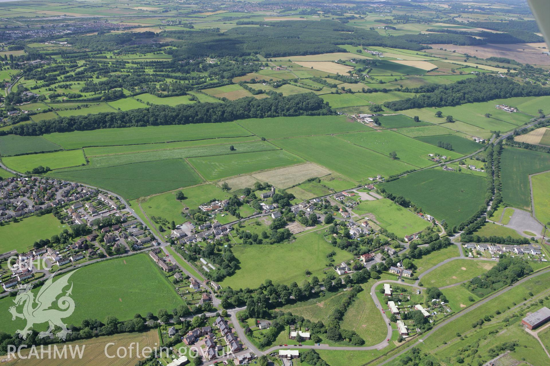 RCAHMW colour oblique photograph of Caerwent Roman City. Taken by Toby Driver on 21/07/2008.