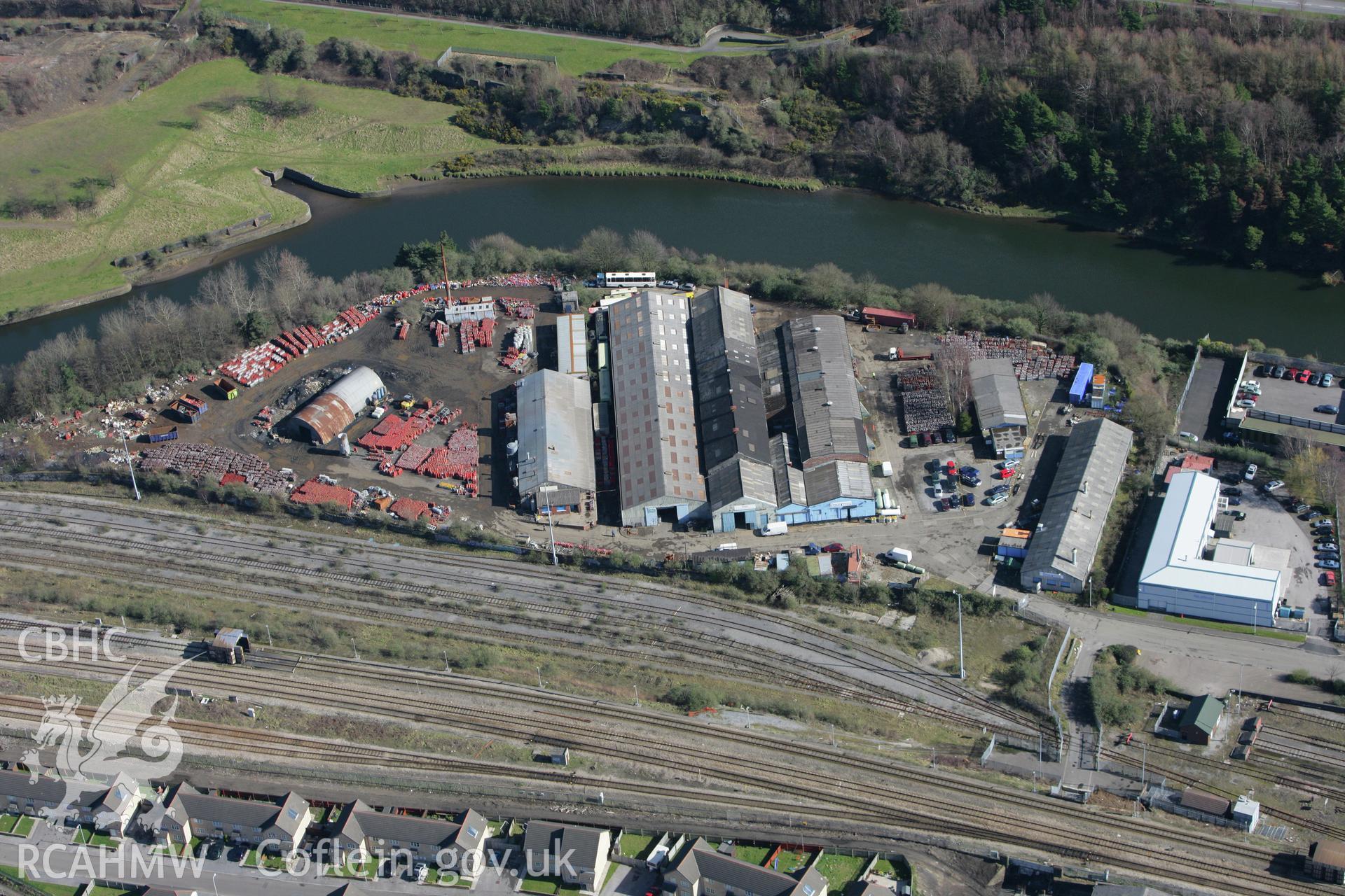 RCAHMW colour oblique photograph of White Rock Copper Works and industrial workings, from the north-east. Taken by Toby Driver on 04/03/2008.