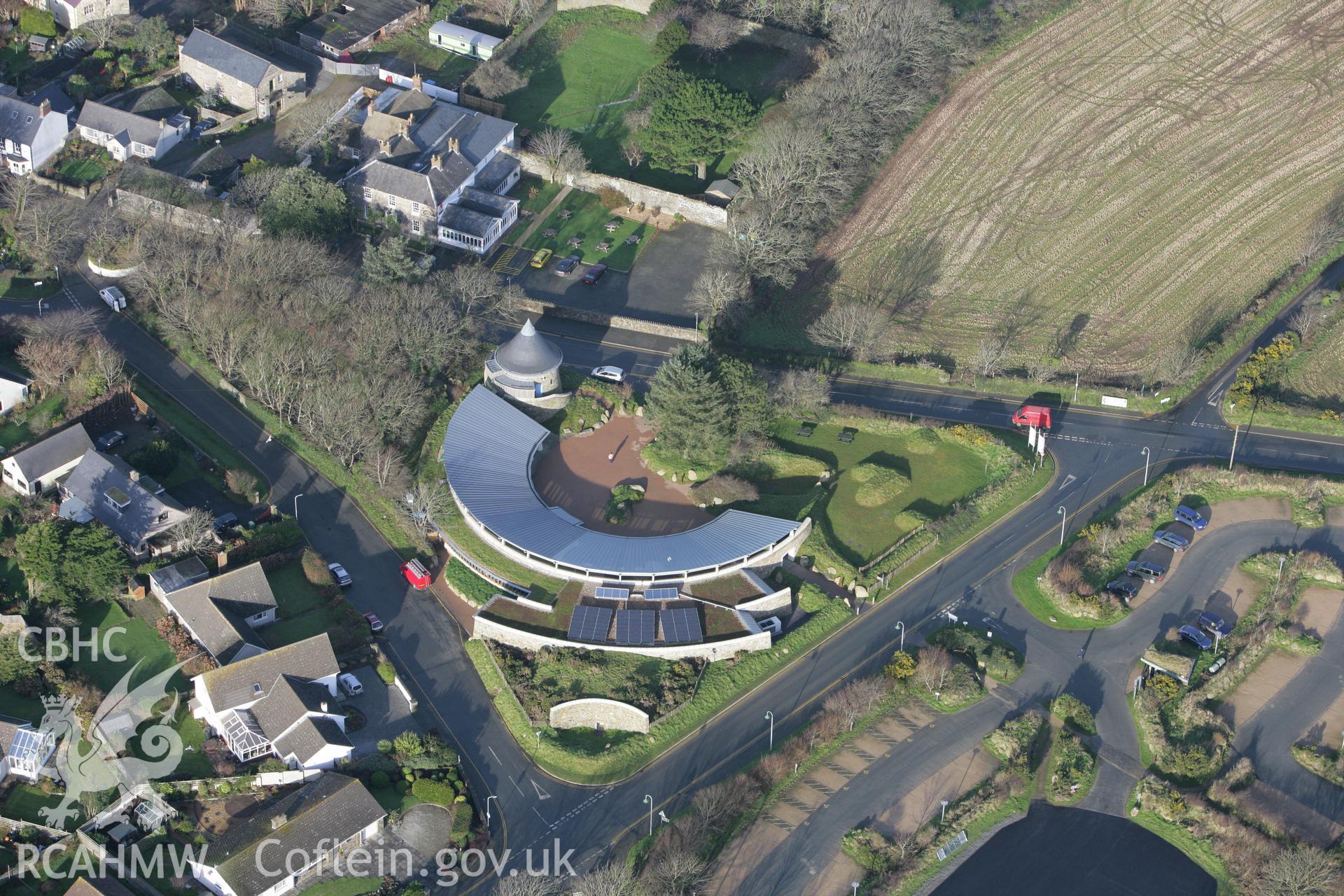 RCAHMW colour oblique photograph of St David's Visitor Centre and Oriel Y Parc Landscape Gallery. Taken by Toby Driver on 15/12/2008.