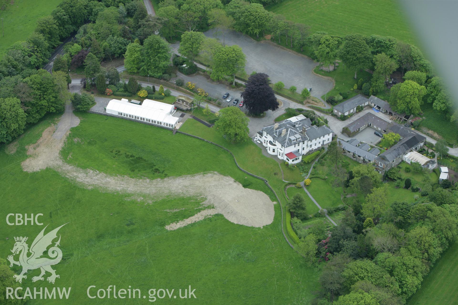 RCAHMW colour oblique photograph of Conrah Hotel, Chancery. Taken by Toby Driver on 20/05/2008.