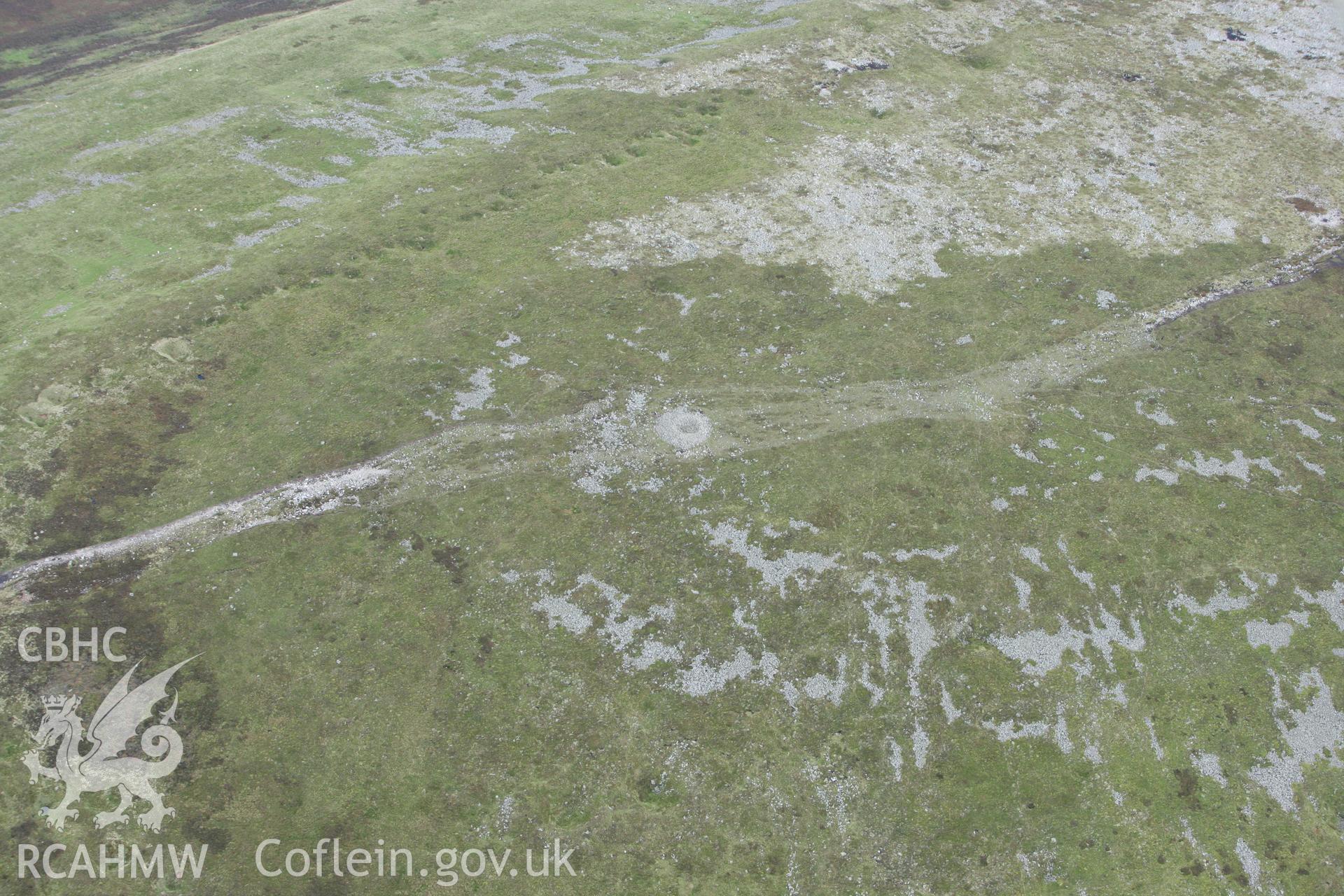 RCAHMW colour oblique photograph of Pen Cerrig-Calch, Cairn II. Taken by Toby Driver on 10/10/2008.