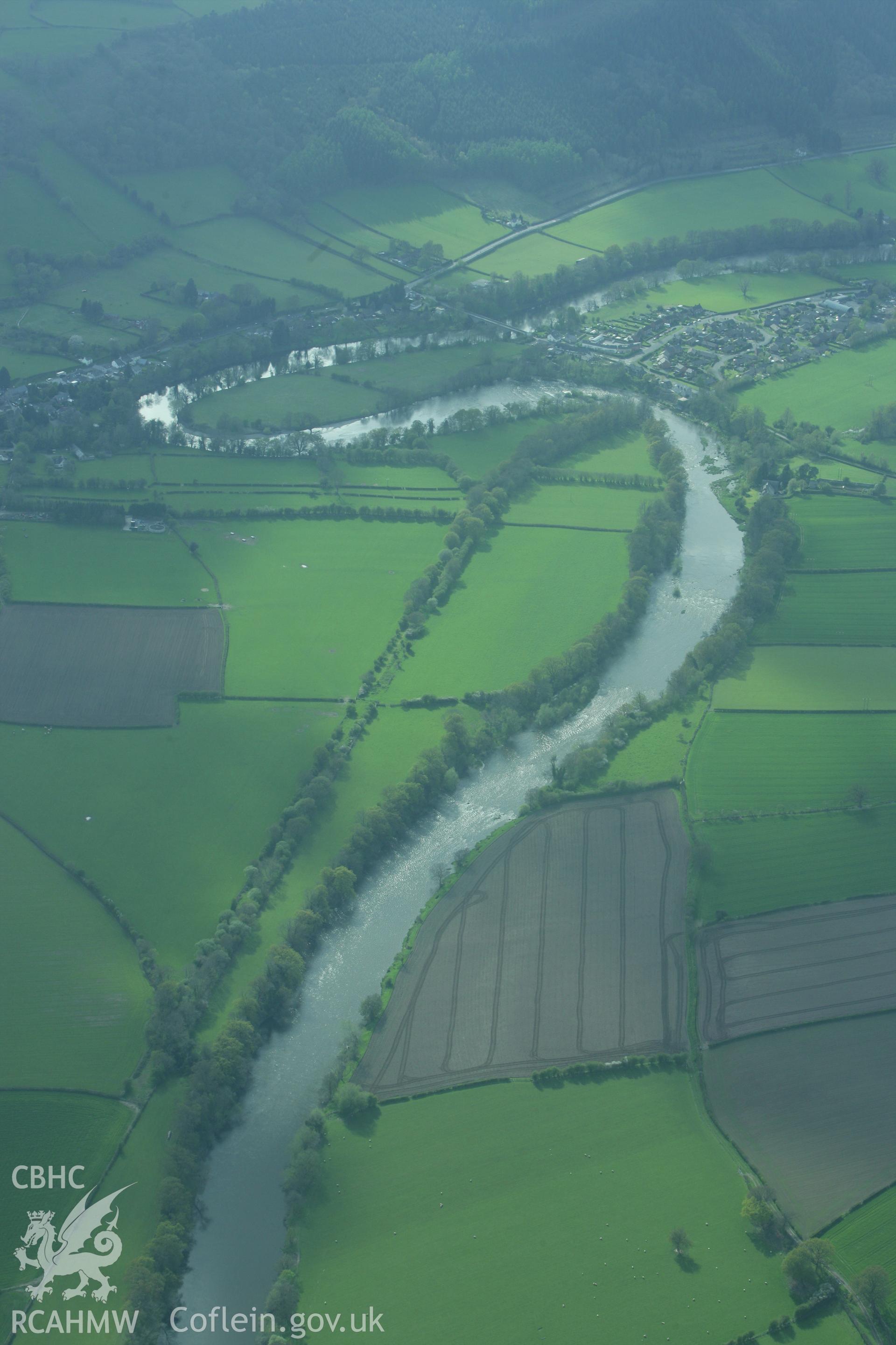 RCAHMW colour oblique photograph of Boughrood Toll Bridge, Boughrood, River Wye. Taken by Toby Driver on 02/05/2008.