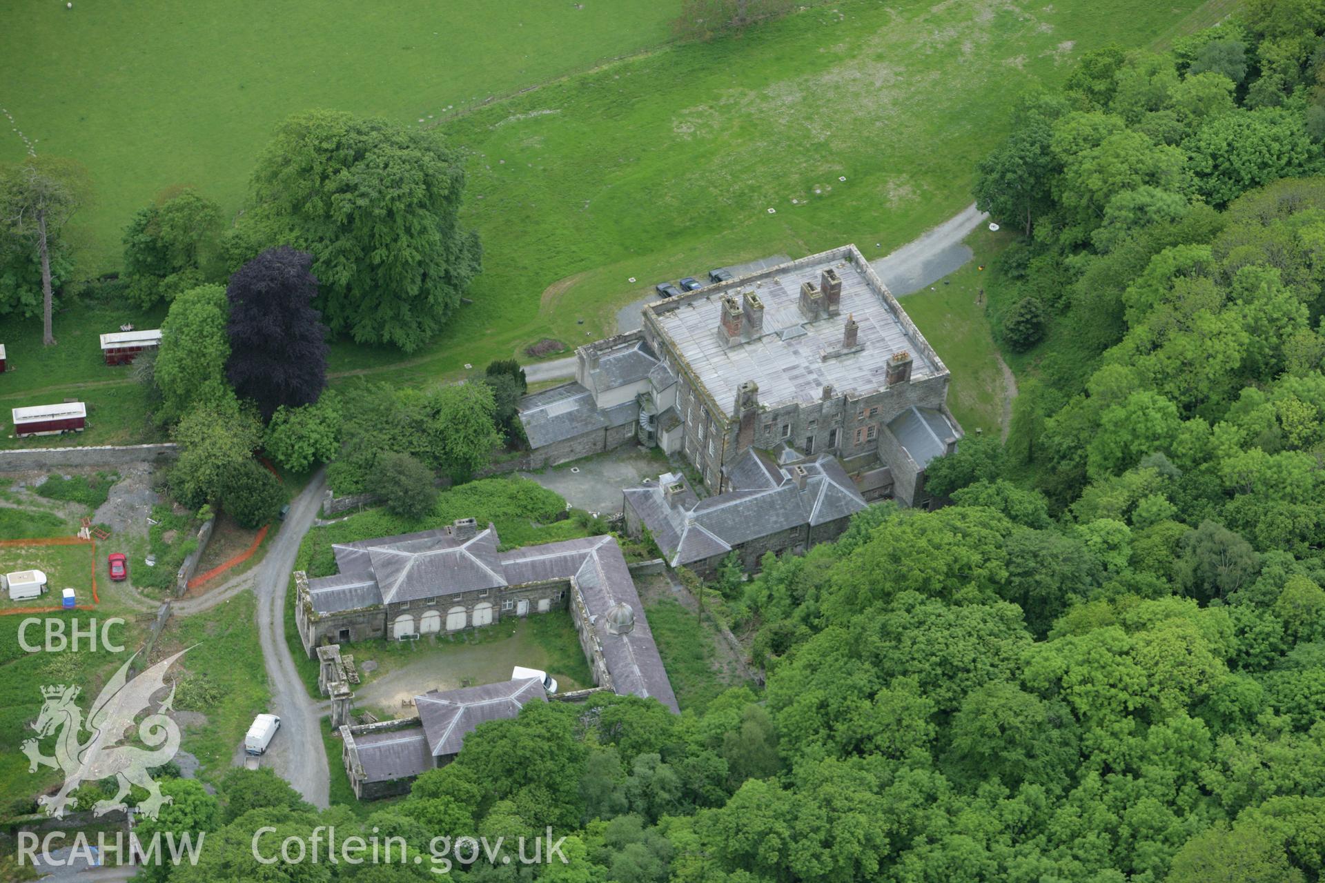 RCAHMW colour oblique photograph of Nanteos Mansion, Llanfarian. Taken by Toby Driver on 20/05/2008.