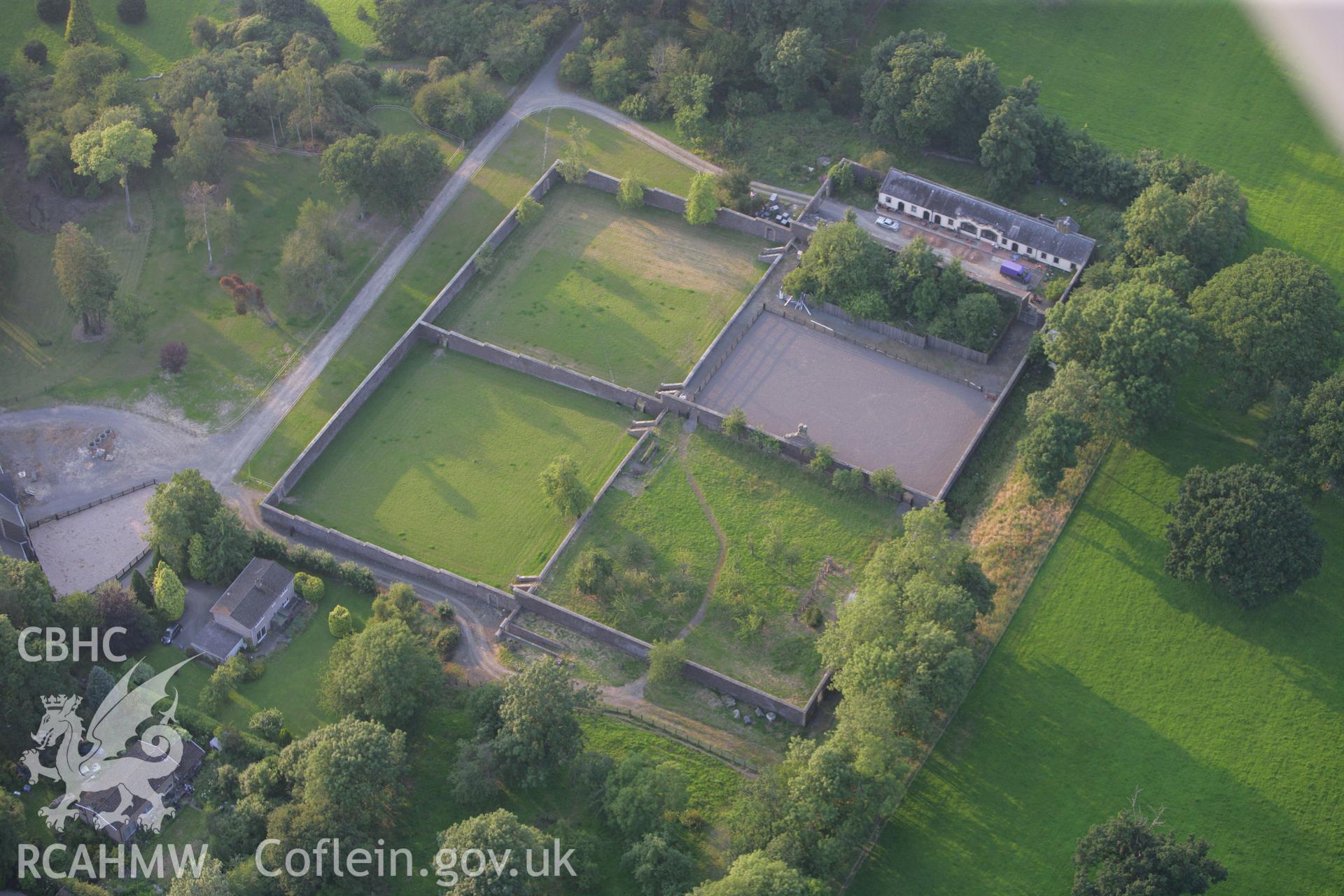 RCAHMW colour oblique photograph of Leighton Hall Walled Garden. Taken by Toby Driver on 24/07/2008.