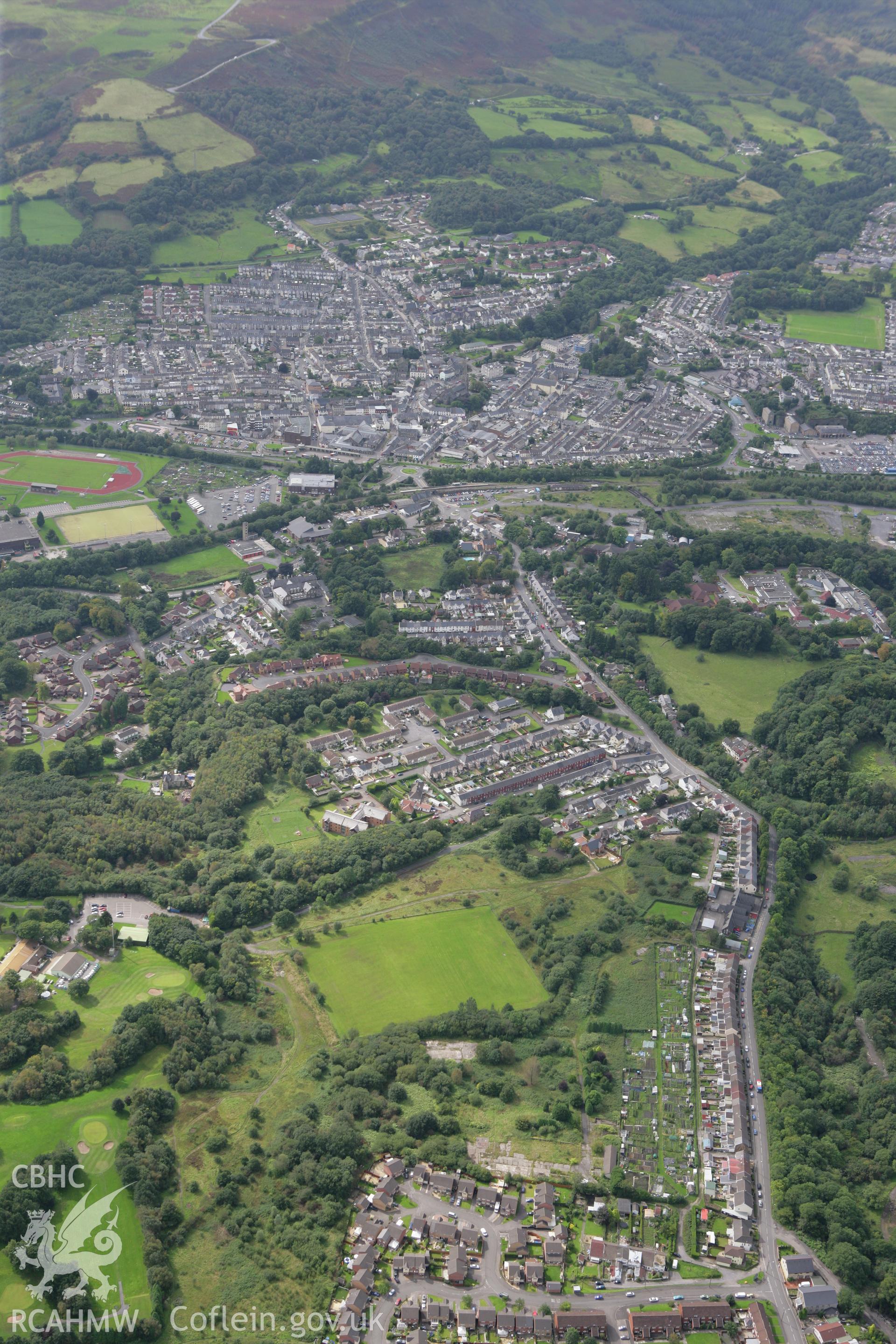 RCAHMW colour oblique photograph of Abernant, from the north-east. Taken by Toby Driver on 12/09/2008.