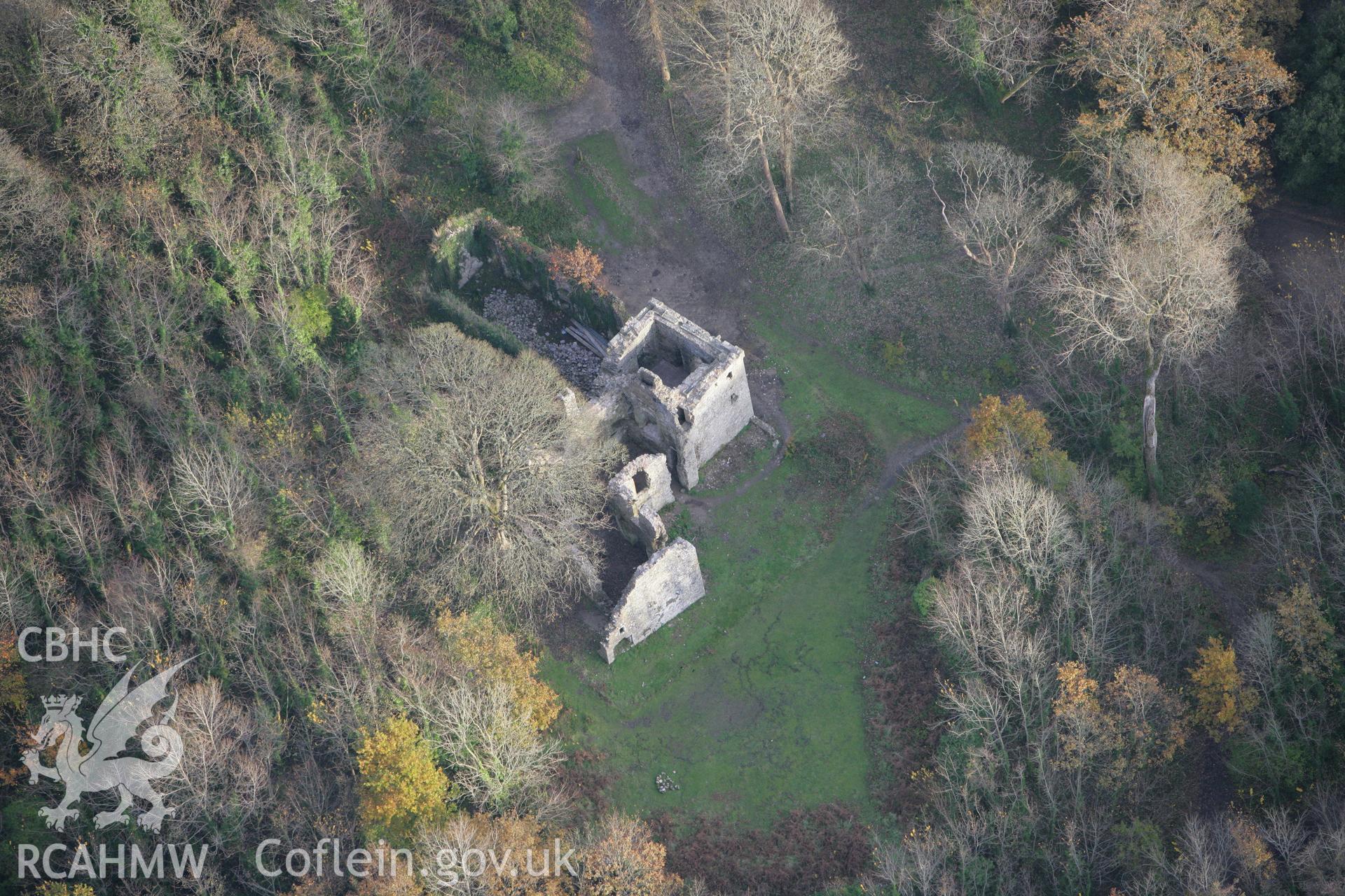 RCAHMW colour oblique photograph of Candleston Castle. Taken by Toby Driver on 12/11/2008.
