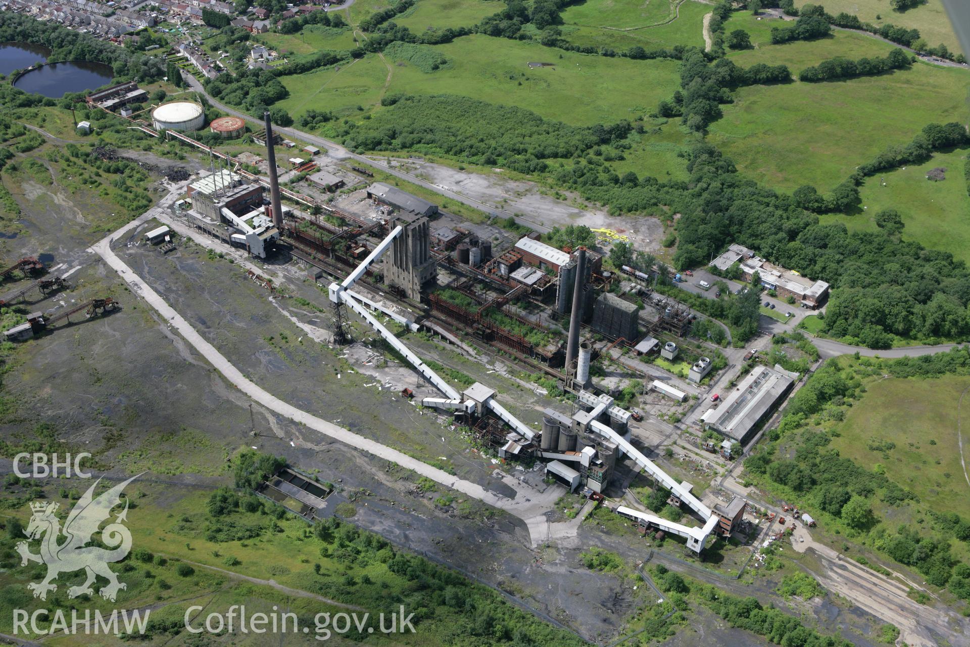 RCAHMW colour oblique photograph of Cwm Coking Works, Llantwit Fardre. Taken by Toby Driver on 21/07/2008.