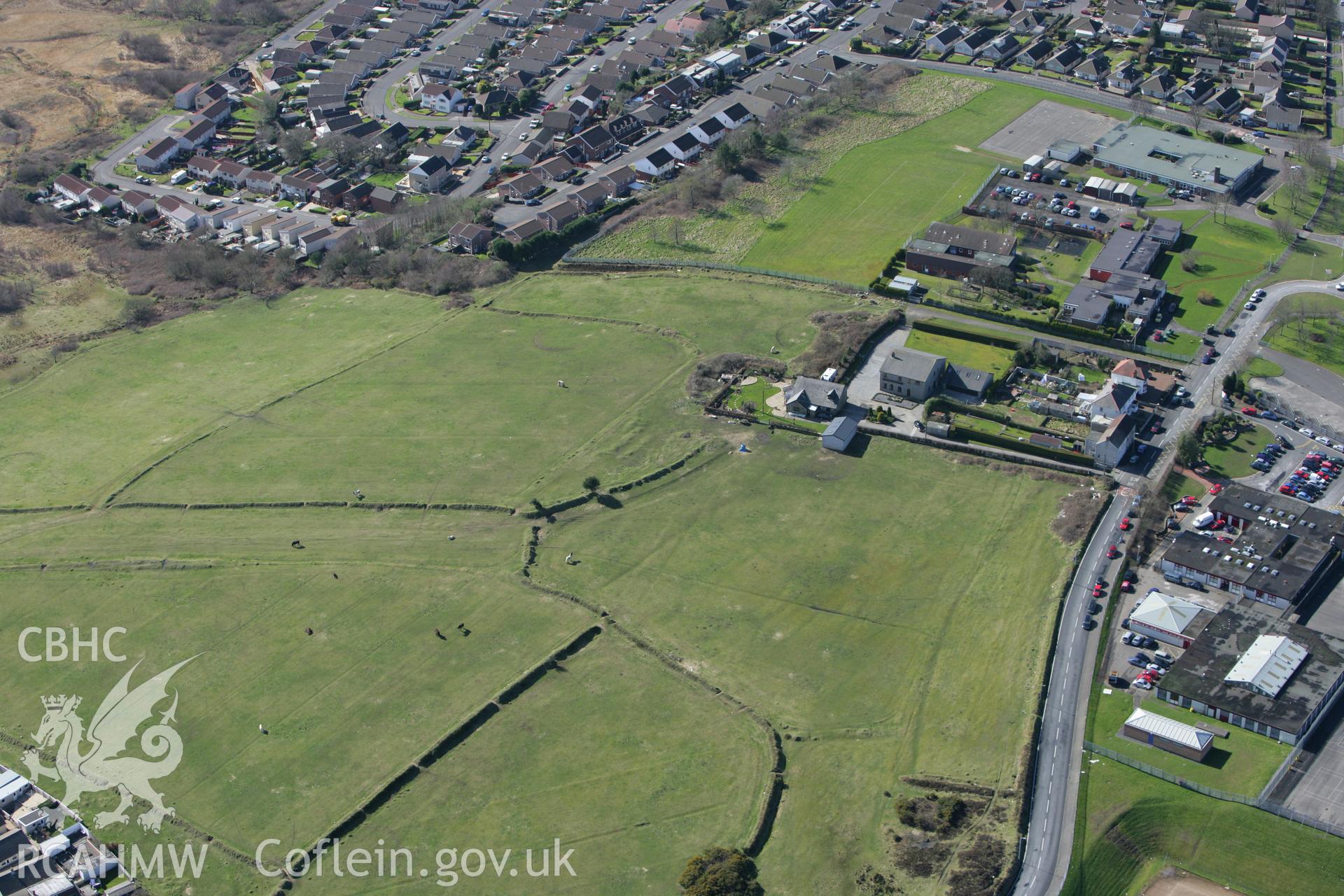 RCAHMW colour oblique photograph of Penybryn School, from Mynydd Garn-Llwyd. Taken by Toby Driver on 04/03/2008.