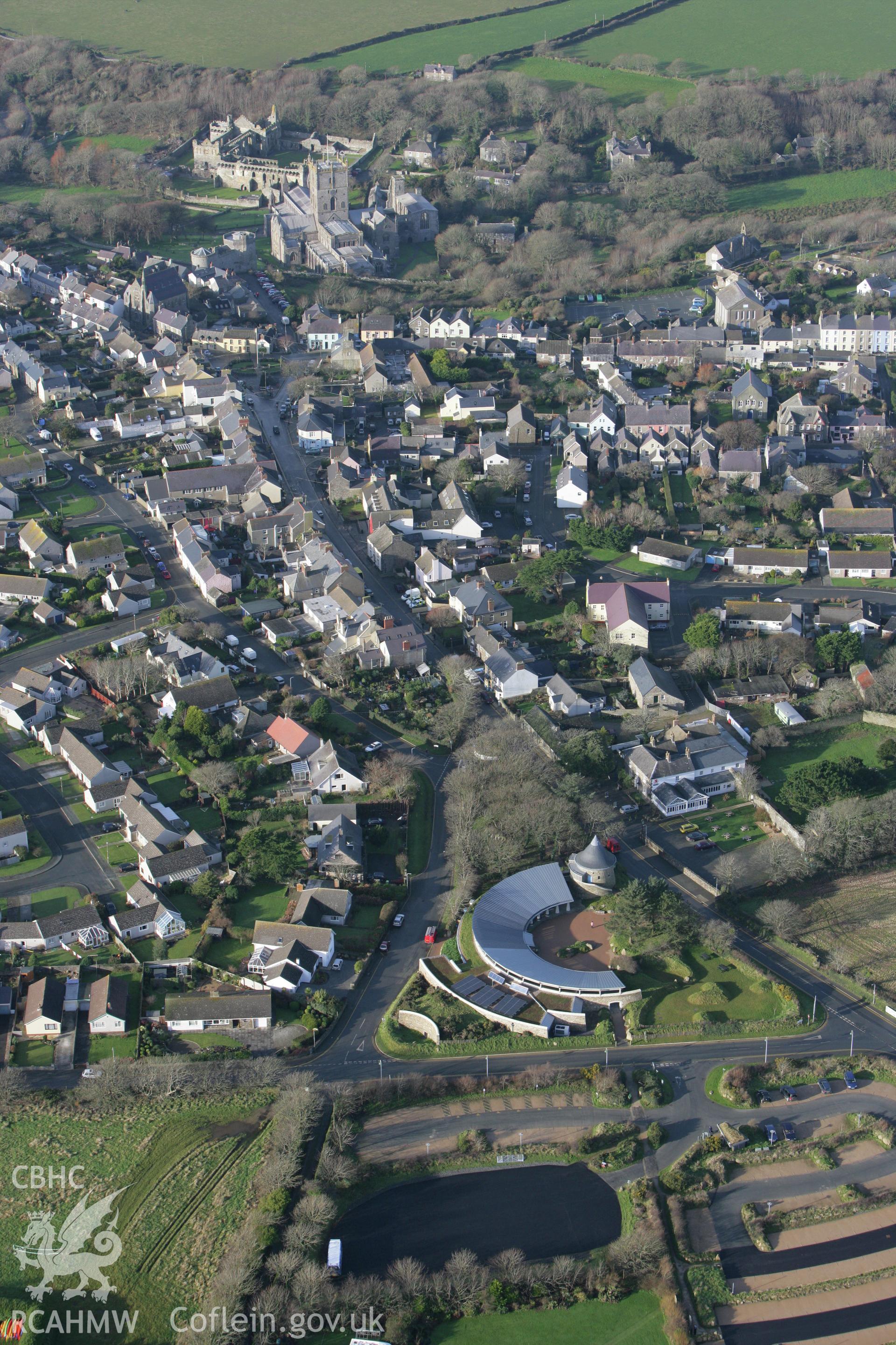 RCAHMW colour oblique photograph of St David's, from the east. Taken by Toby Driver on 15/12/2008.