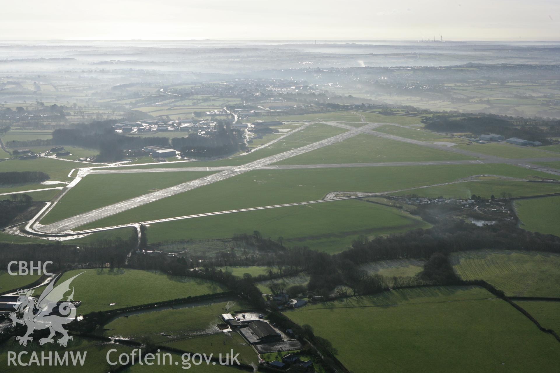 RCAHMW colour oblique photograph of Haverfordwest Airfield (Withybush Airfield). Taken by Toby Driver on 15/12/2008.