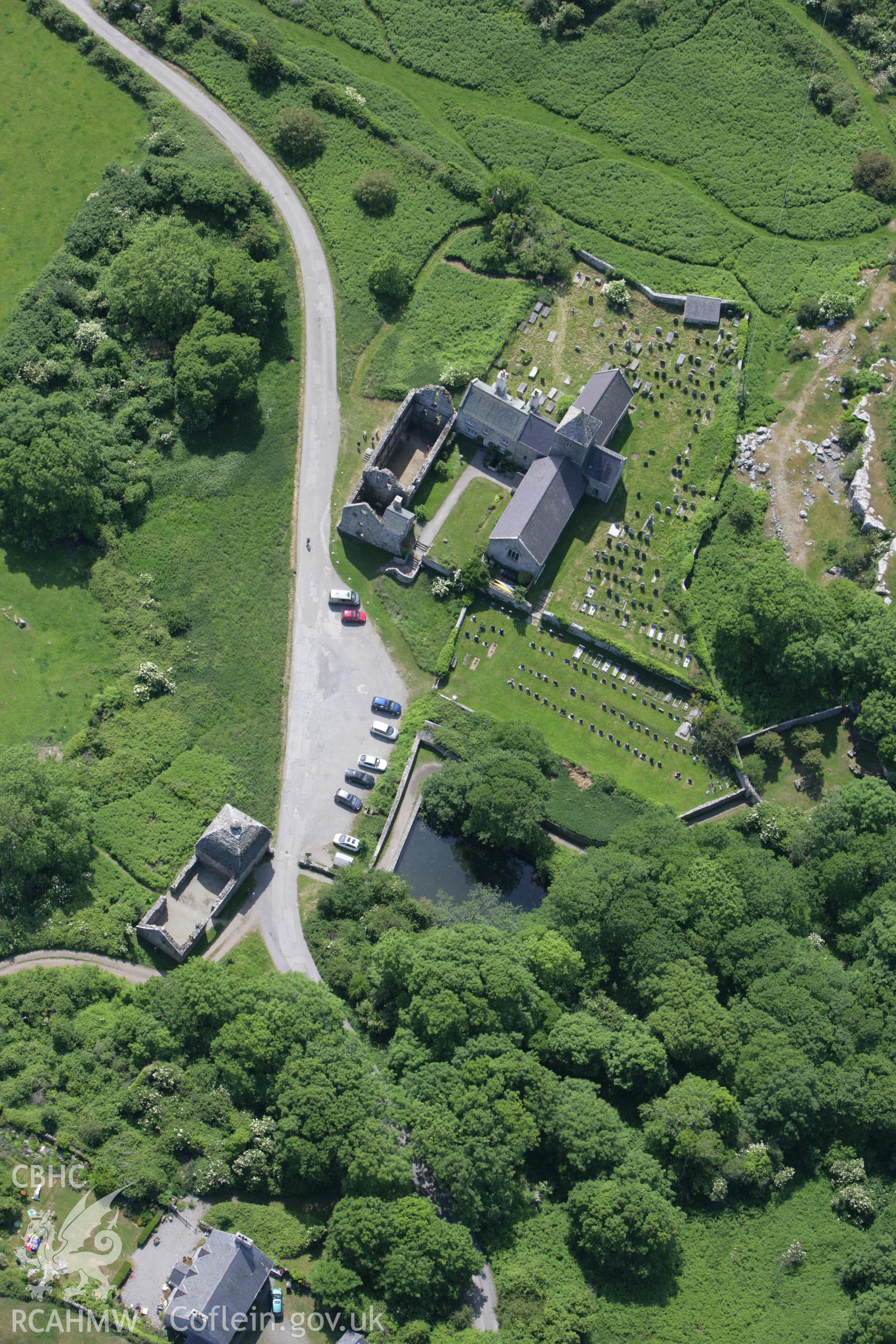 RCAHMW colour oblique photograph of Penmon Priory and Dovecote. Taken by Toby Driver on 13/06/2008.