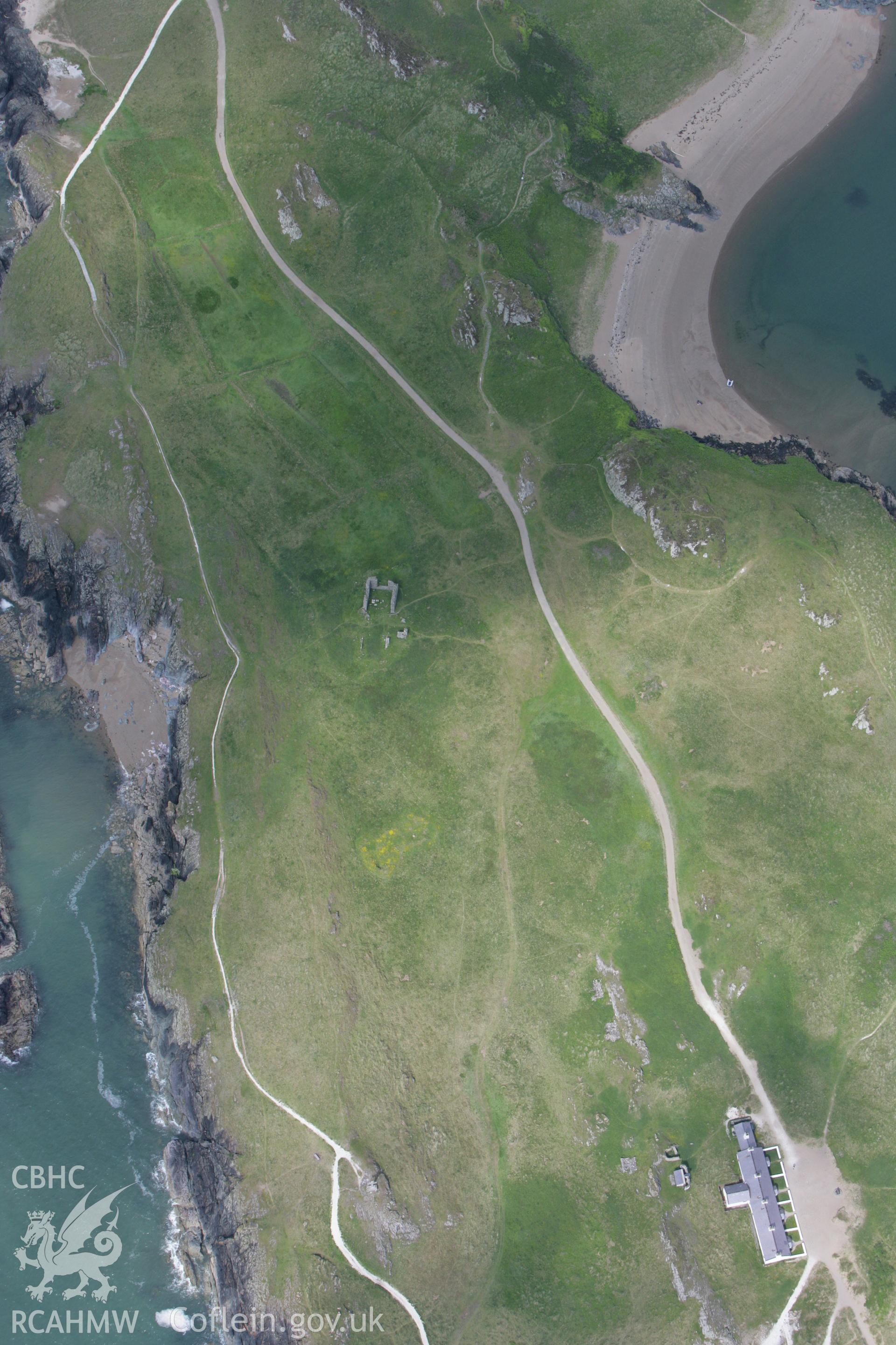 RCAHMW colour oblique photograph of St Dwynwen's Church, Llanddwyn Island. Taken by Toby Driver on 13/06/2008.