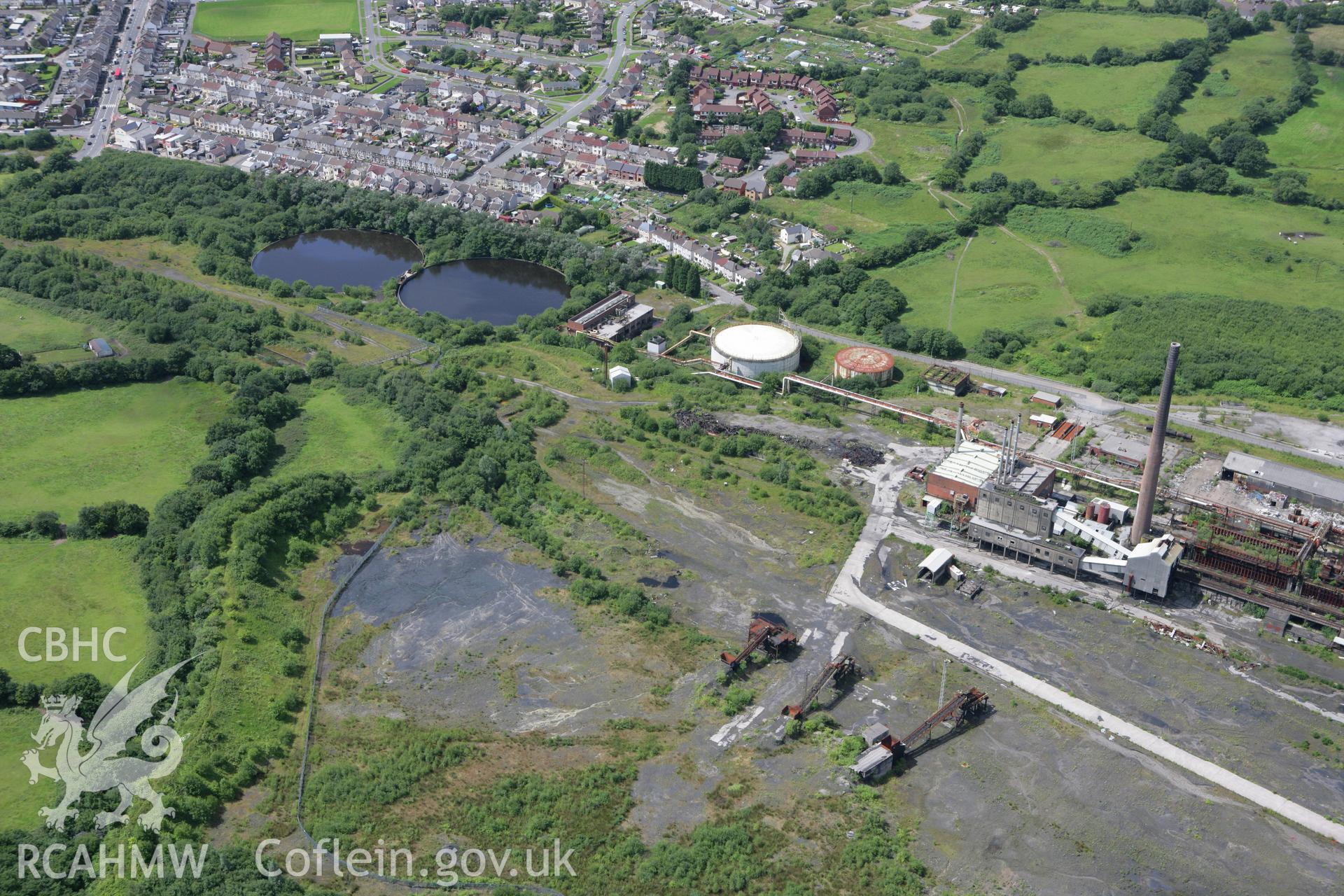 RCAHMW colour oblique photograph of Cwm Coking Works, Llantwit Fardre. Taken by Toby Driver on 21/07/2008.