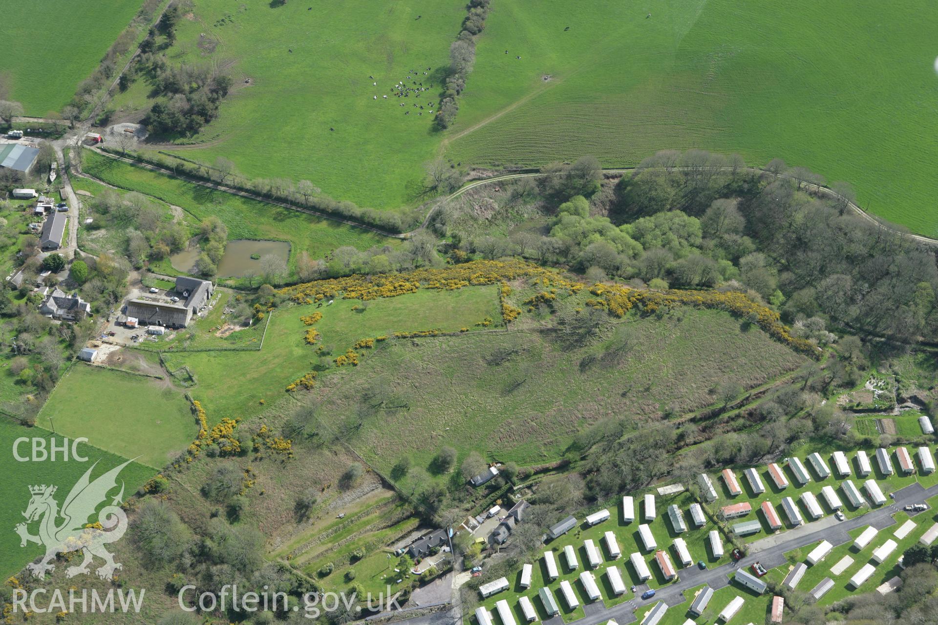 RCAHMW colour oblique photograph of Castell, Marian Fawr. Taken by Toby Driver on 24/04/2008.