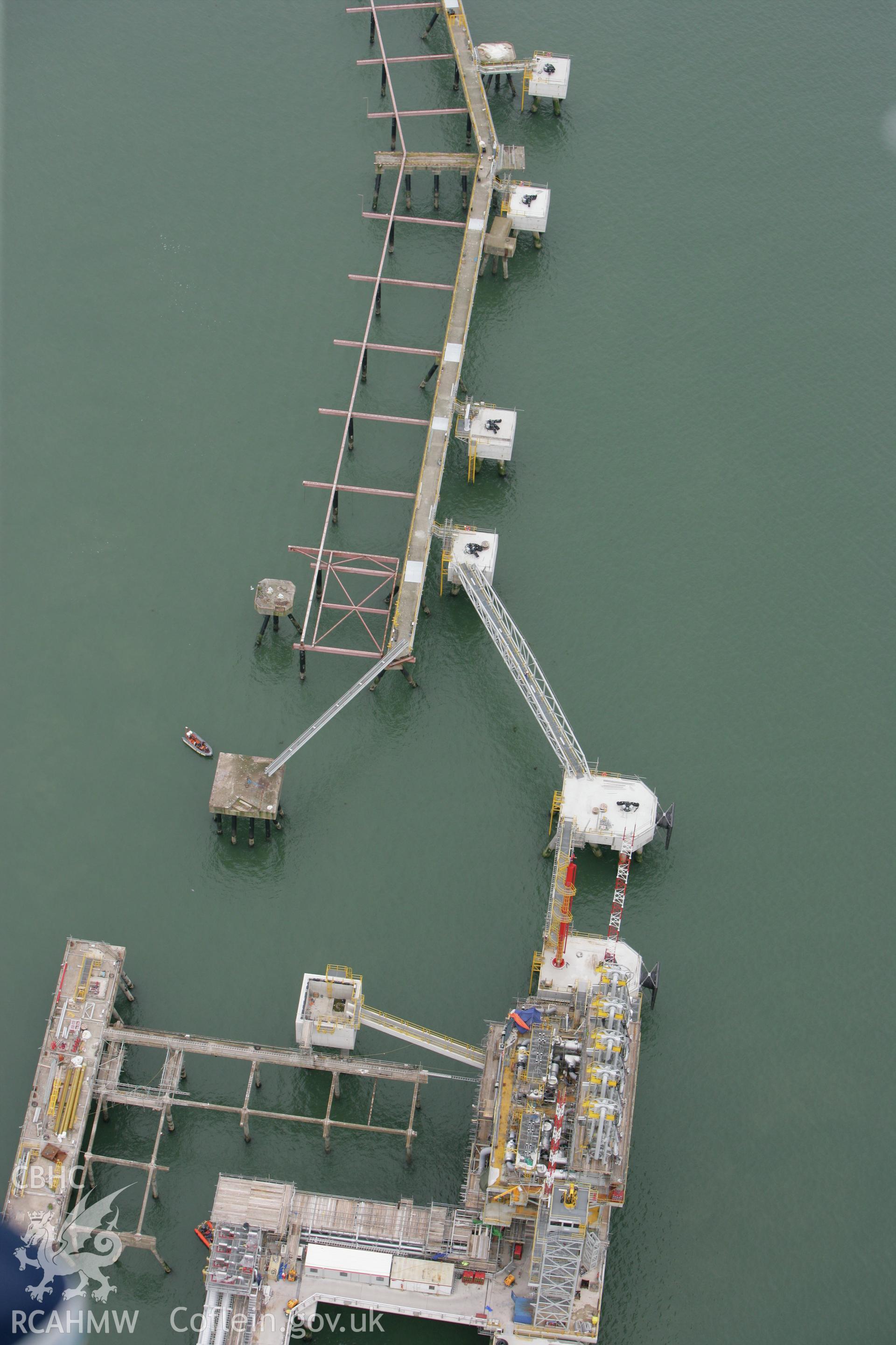RCAHMW colour oblique photograph of West jetty at South Hook Point, Milford Haven. Taken by Toby Driver on 20/06/2008.