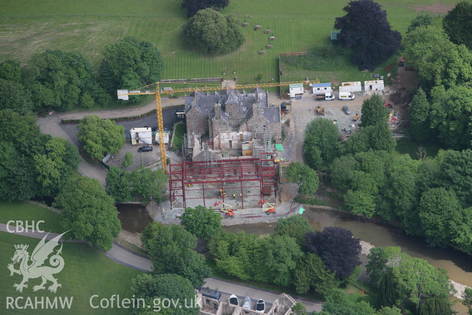 RCAHMW colour oblique photograph of Plas Coch, undergoing redevelopment in 2008. Taken by Toby Driver on 13/06/2008.