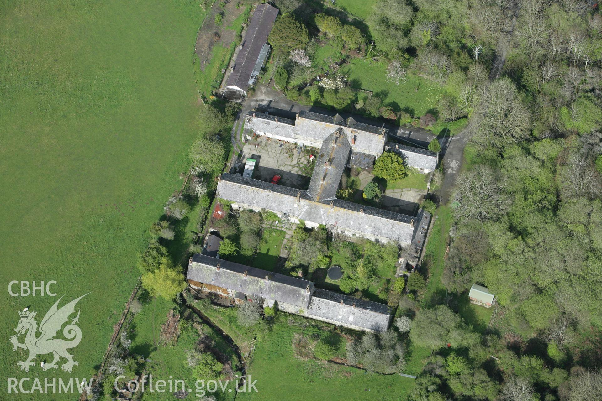 RCAHMW colour oblique photograph of Albro Castle, former Cardigan Union Workhouse. Taken by Toby Driver on 24/04/2008.