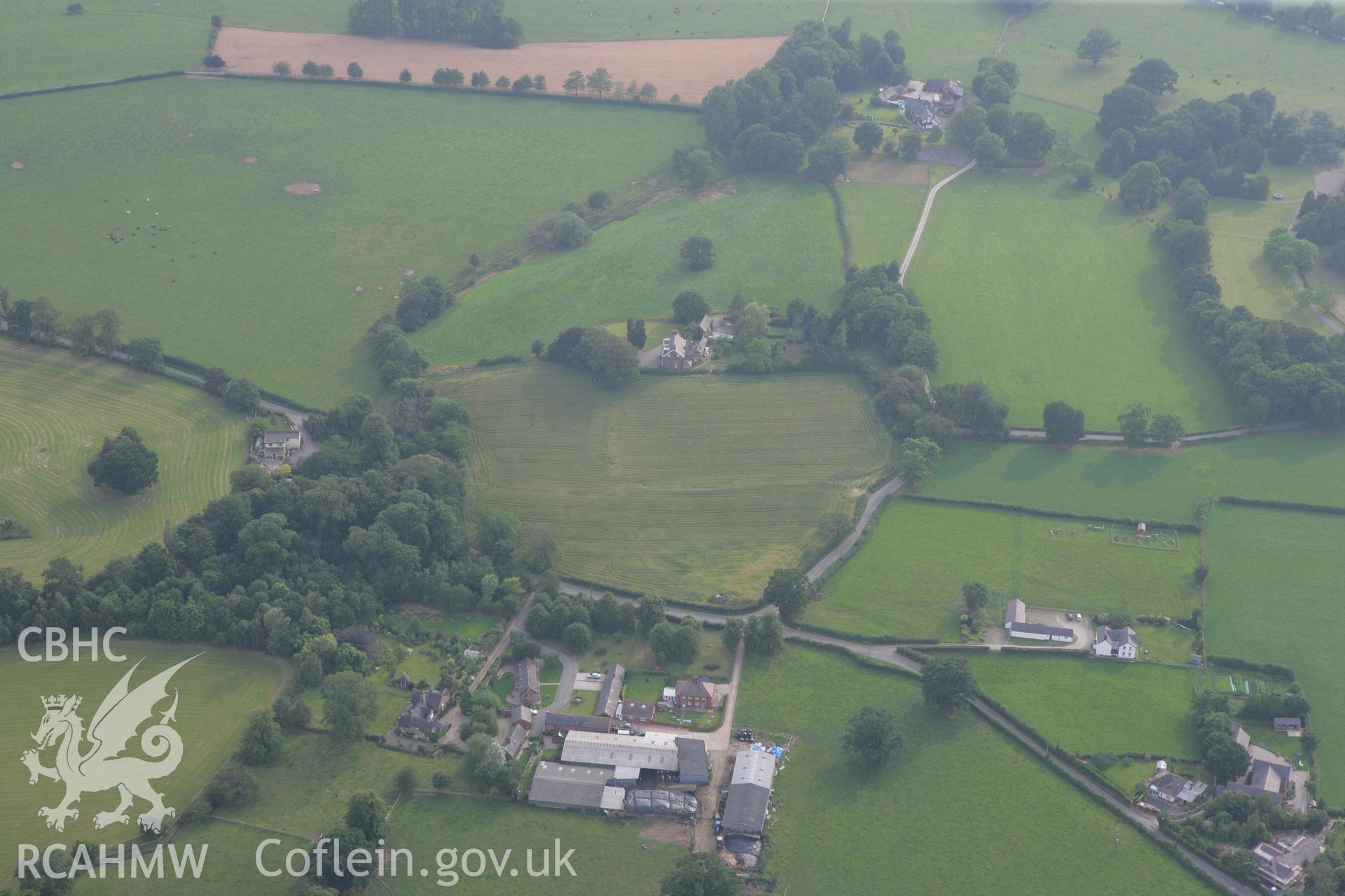 RCAHMW colour oblique photograph of Plas-yn-rhos, Llangynhafal. Taken by Toby Driver on 24/07/2008.