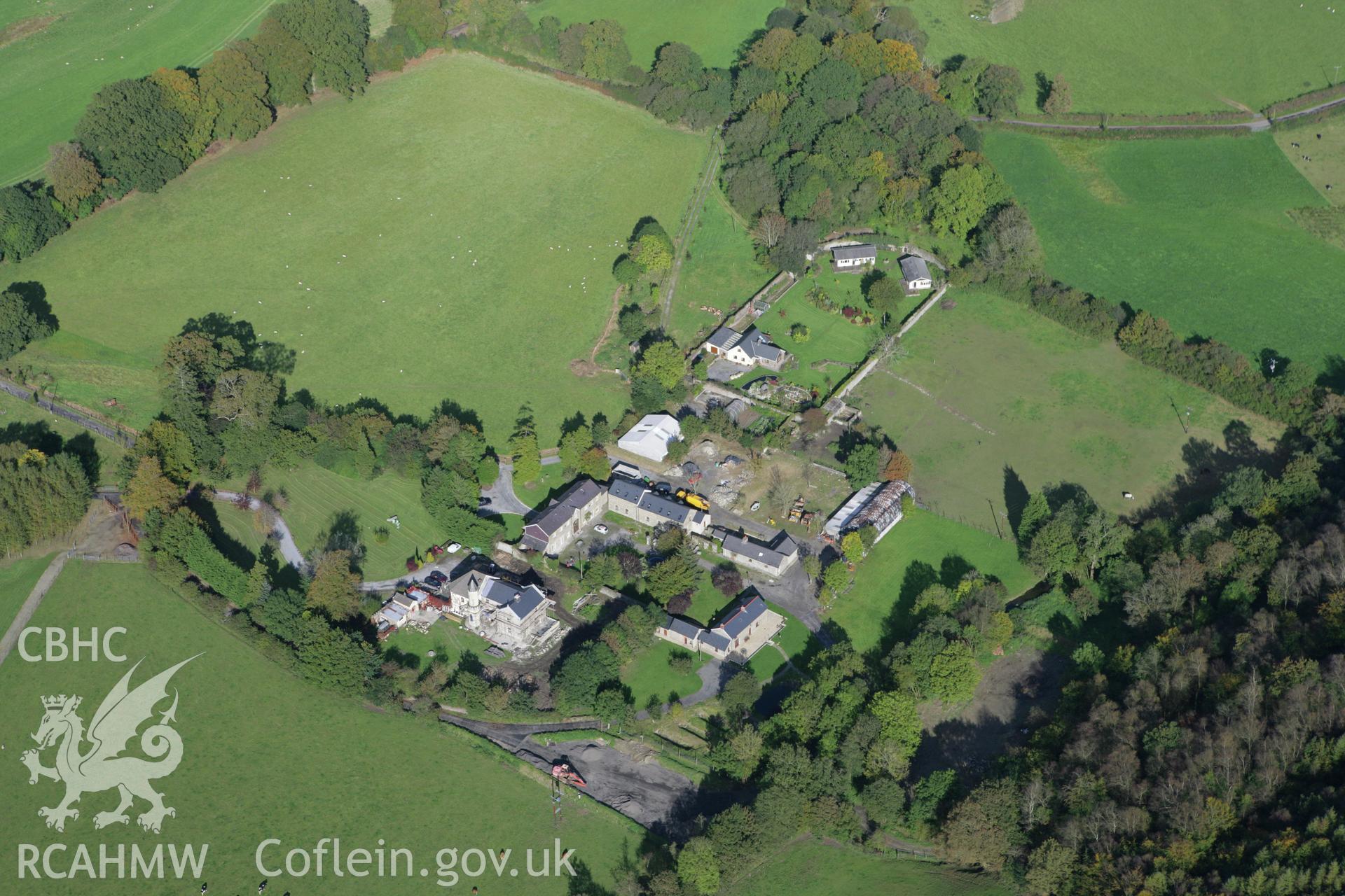 RCAHMW colour oblique photograph of Glangwili, house. Taken by Toby Driver on 04/10/2007.