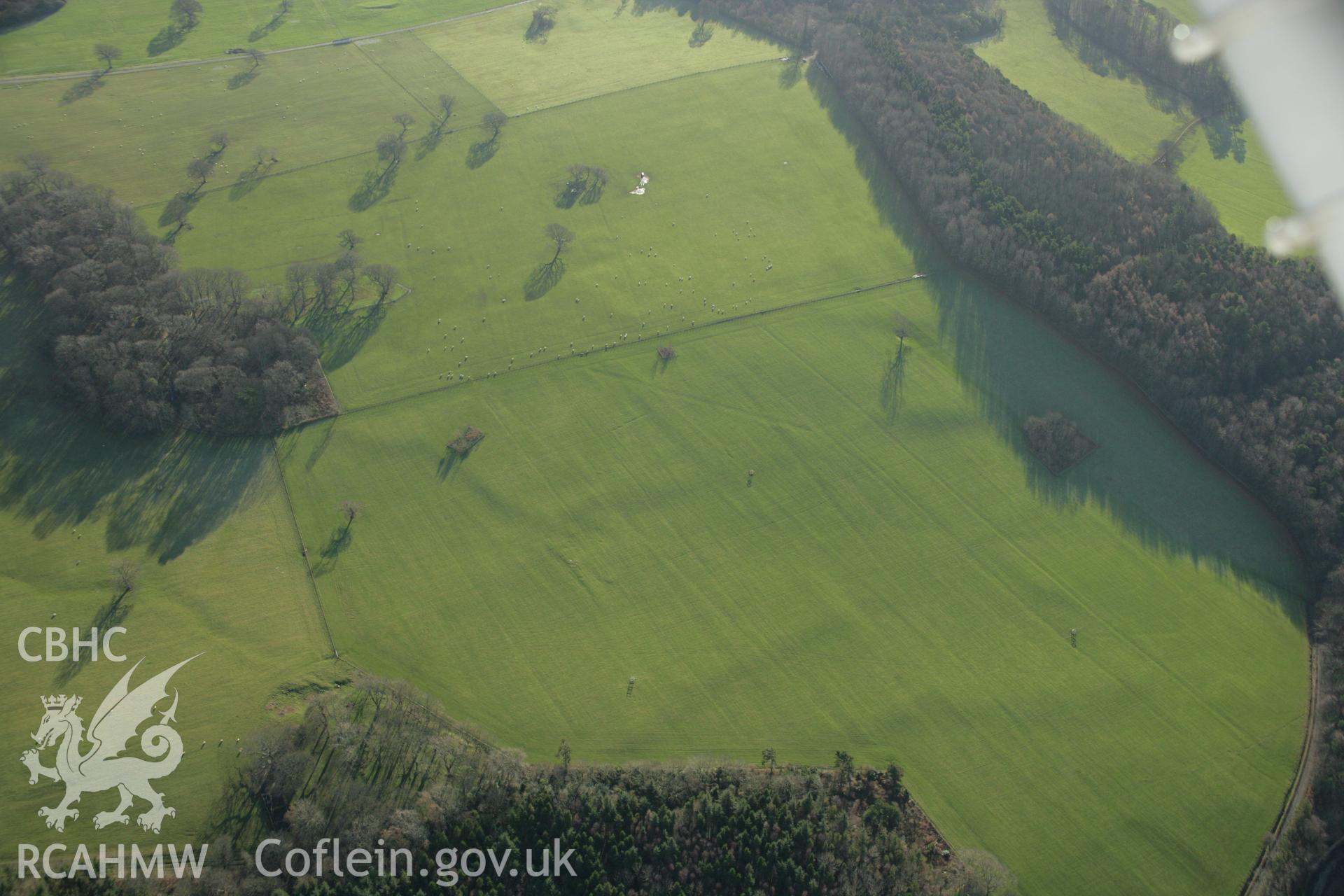 RCAHMW colour oblique aerial photograph of Vaynol Hall Field System. Taken on 25 January 2007 by Toby Driver