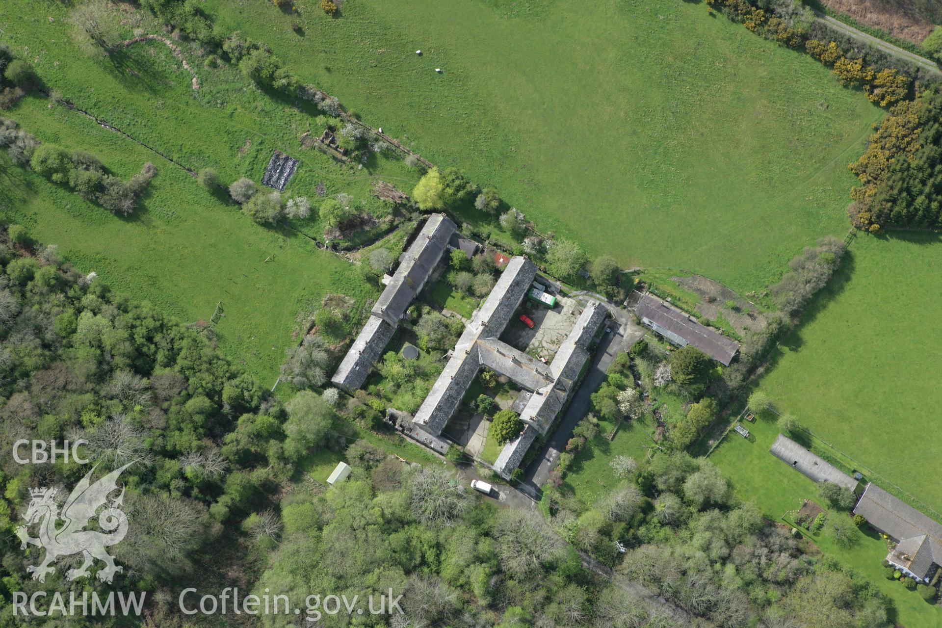RCAHMW colour oblique photograph of Albro Castle, former Cardigan Union Workhouse. Taken by Toby Driver on 24/04/2008.