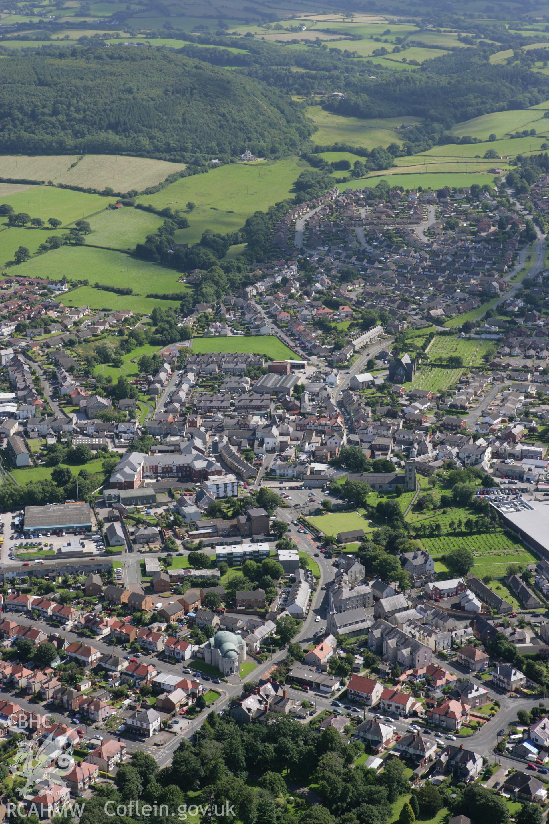 RCAHMW colour oblique aerial photograph of Abergele. Taken on 31 July 2007 by Toby Driver