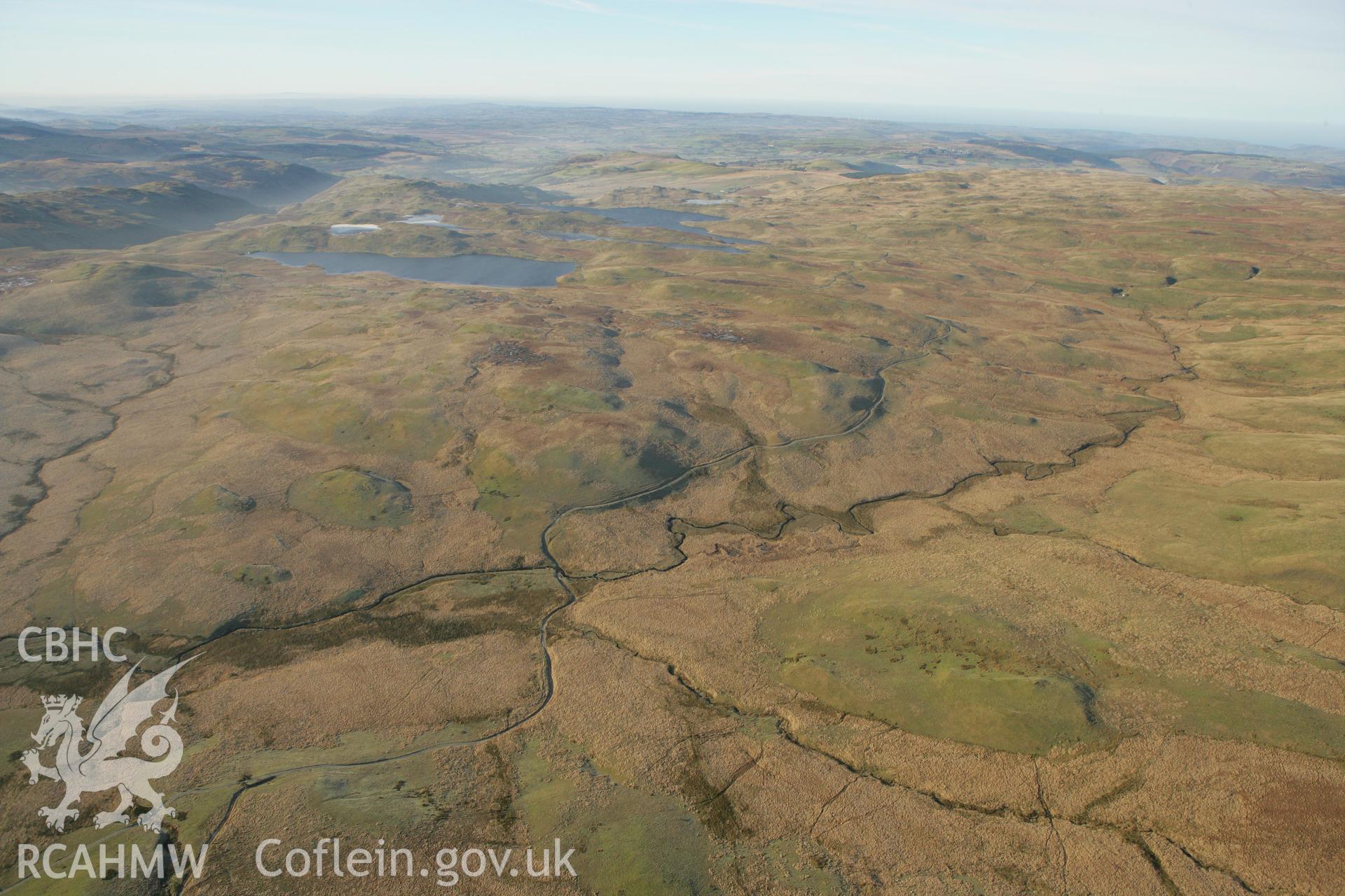 RCAHMW colour oblique photograph of Monk's Trod and the surrounding upland landscape. Taken by Toby Driver on 20/12/2007.