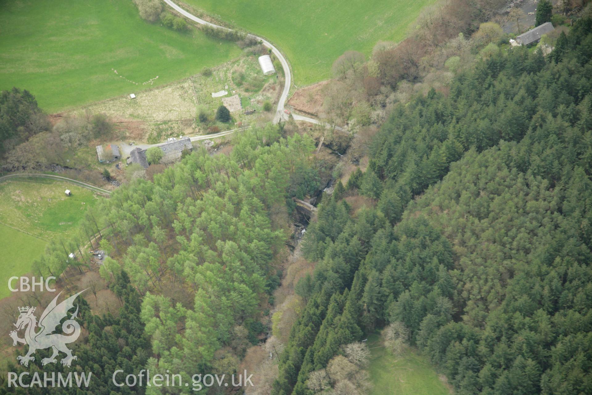 RCAHMW colour oblique aerial photograph of Pont Dologau, Hafod. Taken on 17 April 2007 by Toby Driver
