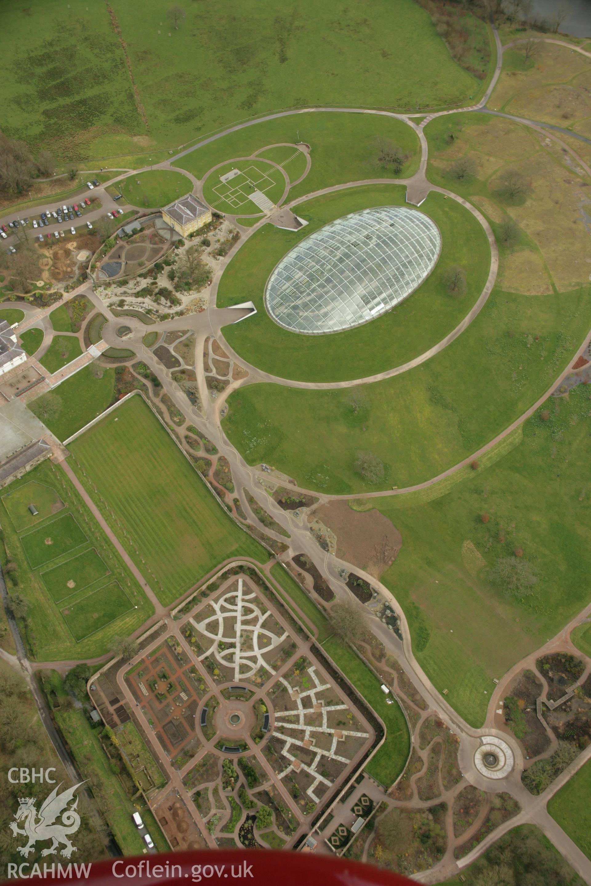 RCAHMW colour oblique aerial photograph of Middleton Hall Park, now the National Botanic Garden of Wales. Taken on 16 March 2007 by Toby Driver