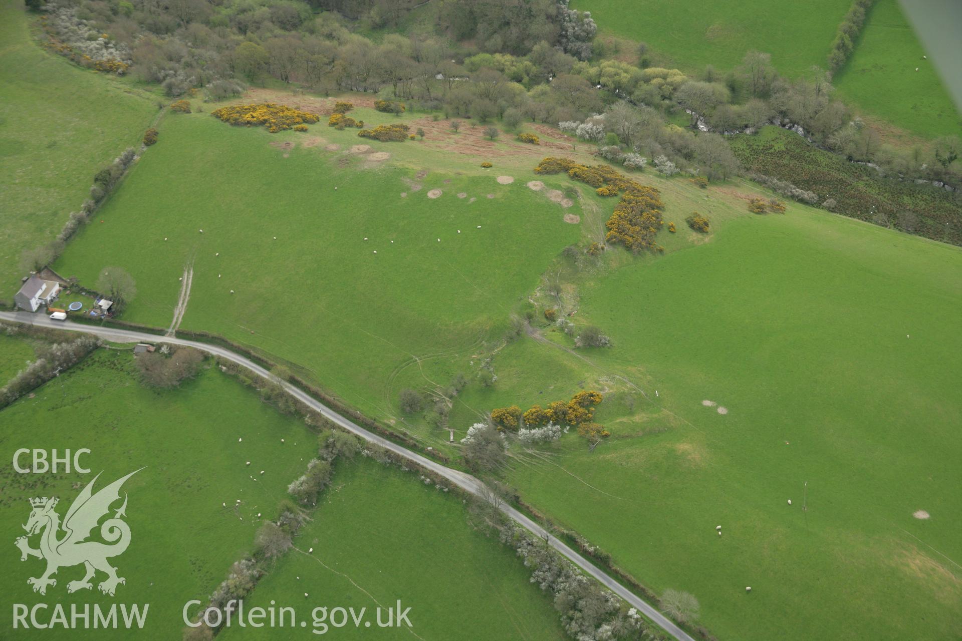 RCAHMW colour oblique aerial photograph of Caer Argoed Hillfort. Taken on 17 April 2007 by Toby Driver