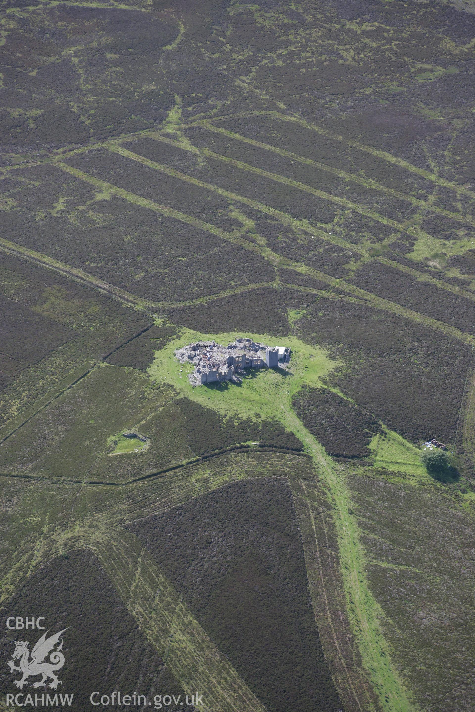 RCAHMW colour oblique aerial photograph of Gwylfa Hiraethog Shooting Lodge. Taken on 31 July 2007 by Toby Driver