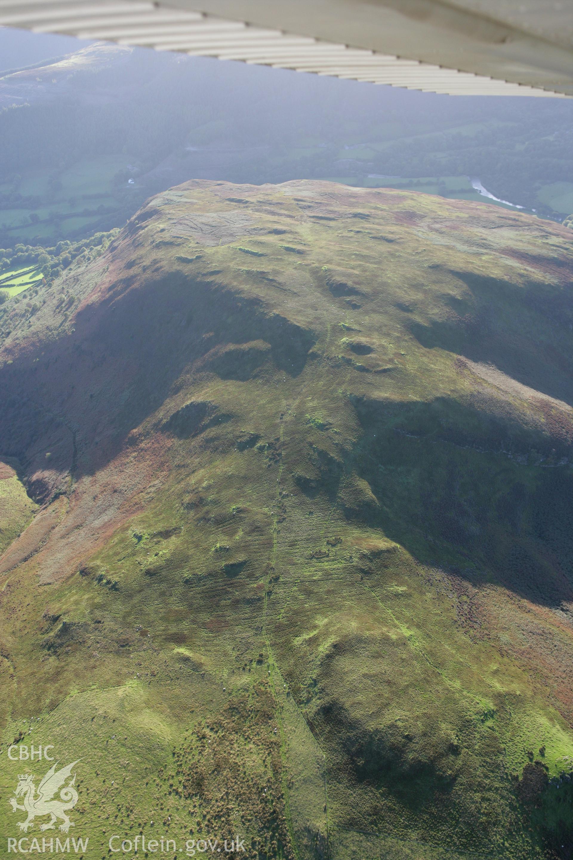 RCAHMW colour oblique photograph of Pen y Darren, deserted settlement and cultivation. Taken by Toby Driver on 04/10/2007.