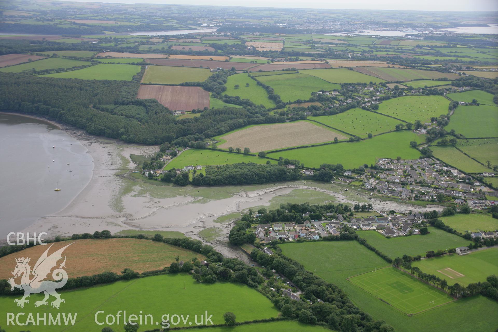 RCAHMW colour oblique photograph of Llangwm, harbour. Taken by Toby Driver on 01/08/2007.