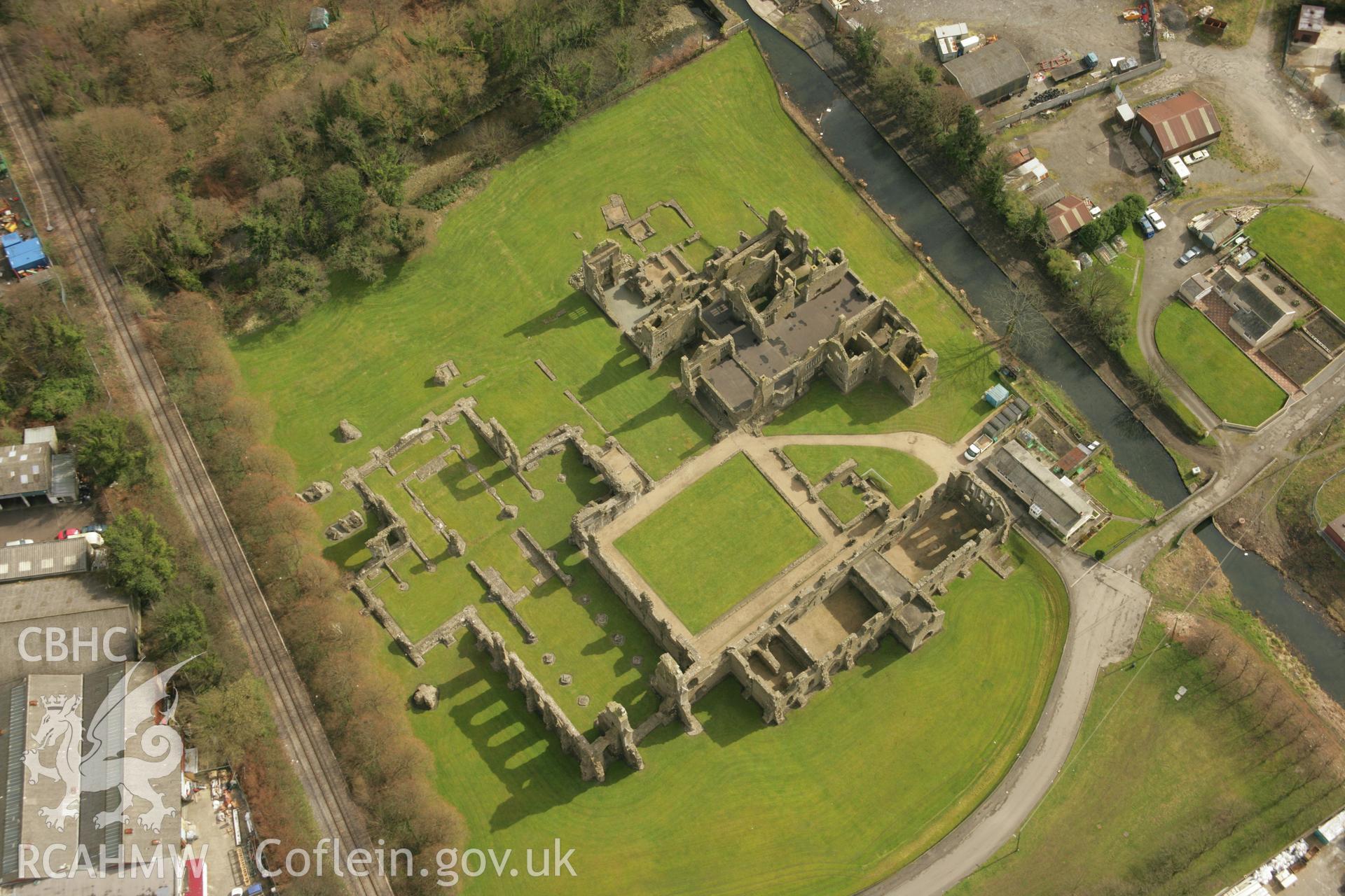 RCAHMW colour oblique aerial photograph of Neath Abbey. Taken on 16 March 2007 by Toby Driver