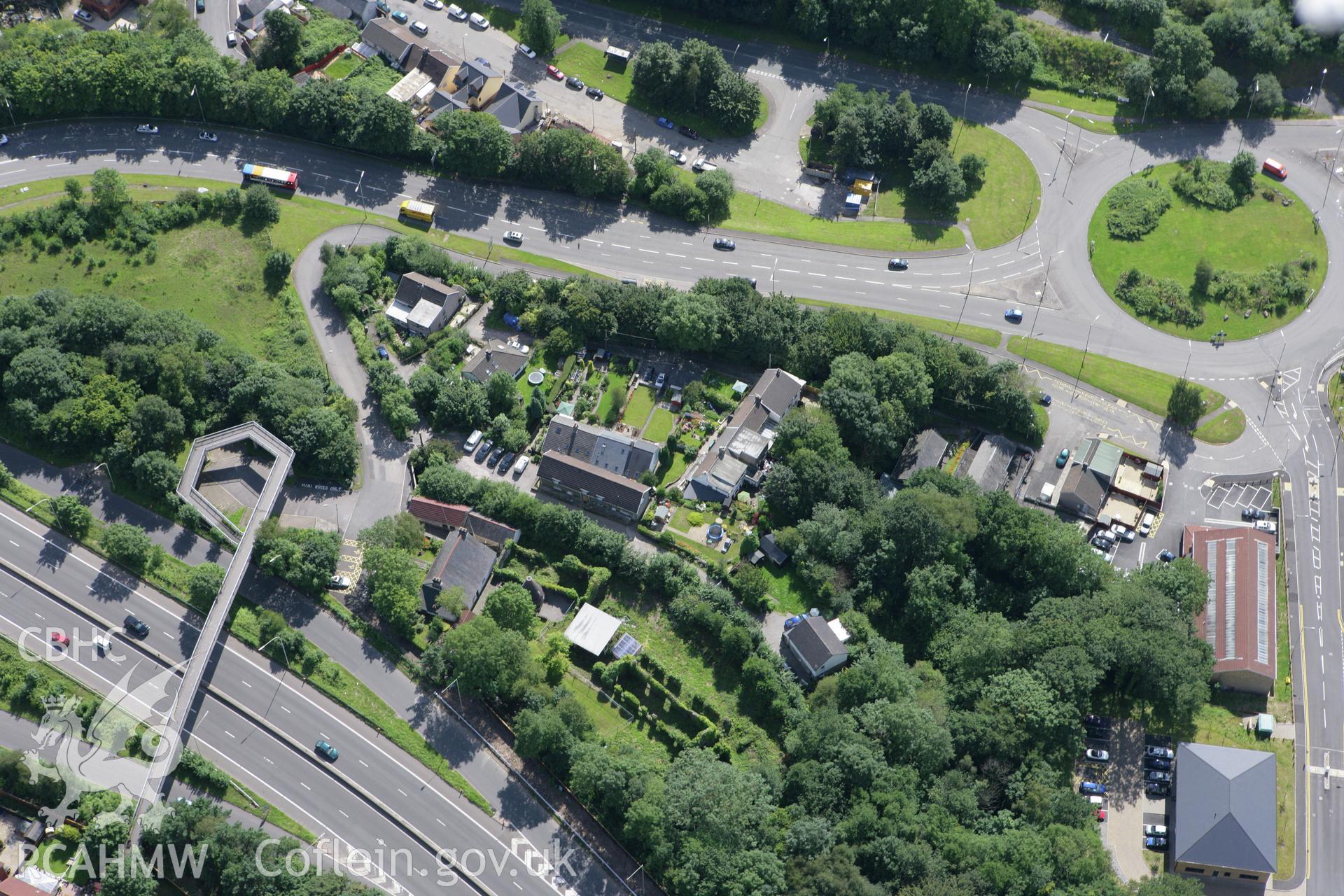 RCAHMW colour oblique aerial photograph of Nantgarw Pottery, Taff's Well. Taken on 30 July 2007 by Toby Driver