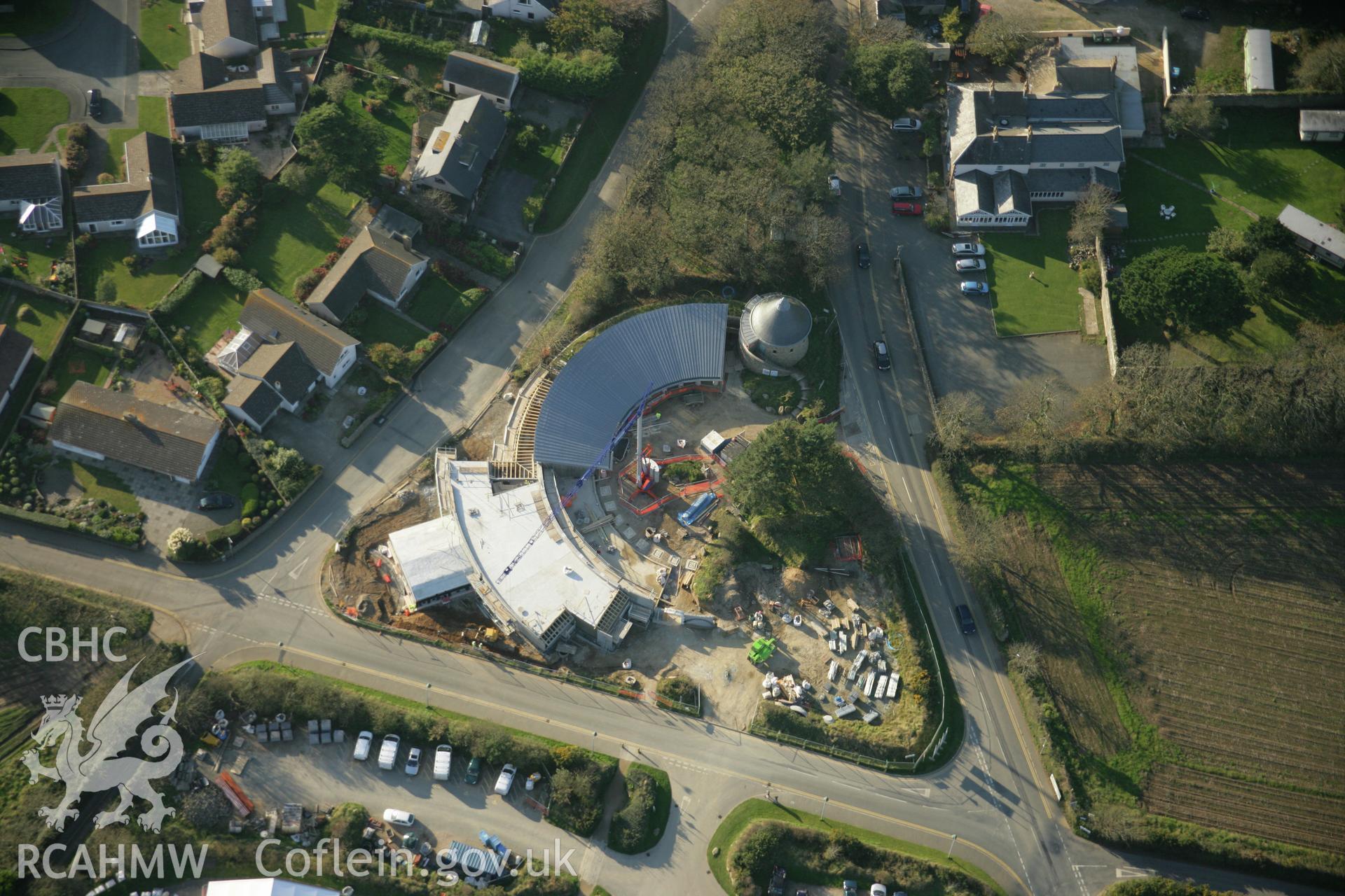 RCAHMW colour oblique photograph of St David's visitor centre;Oriel y parc landscape. Taken by Toby Driver on 23/10/2007.