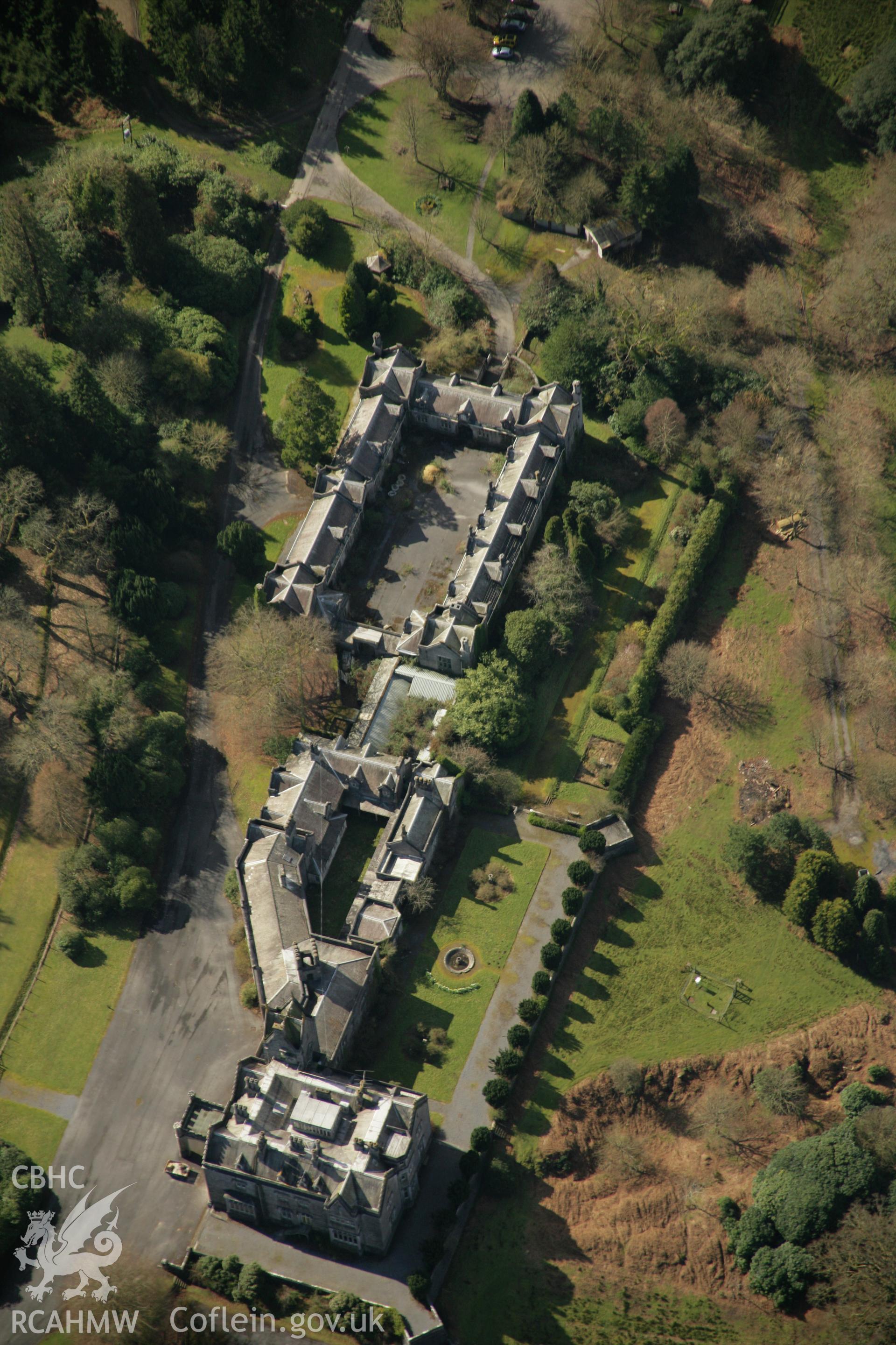RCAHMW colour oblique aerial photograph of Golden Grove Mansion, Llandeilo. Taken on 21 March 2007 by Toby Driver