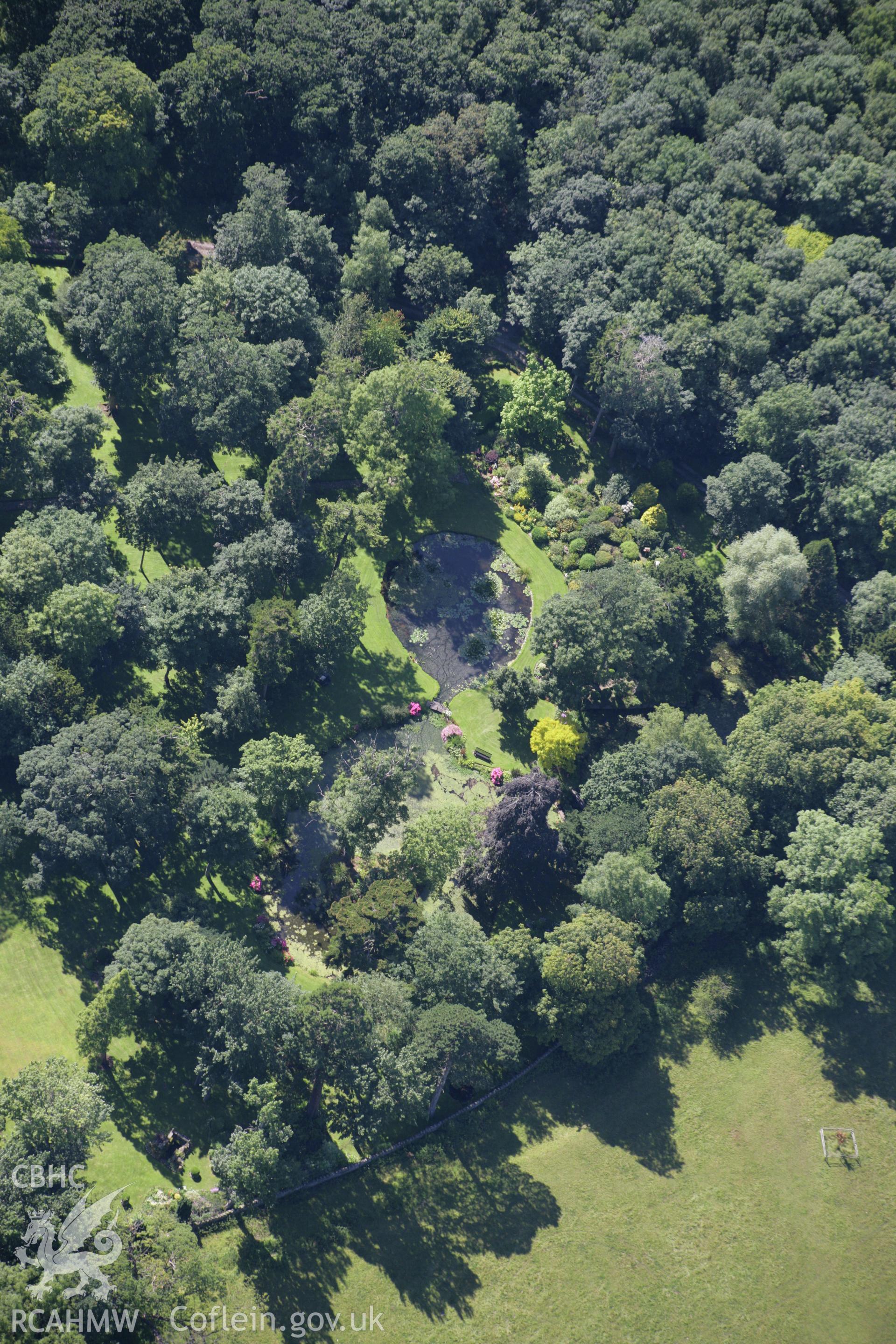 RCAHMW colour oblique aerial photograph of Bodrhyddan Hall Garden. Taken on 31 July 2007 by Toby Driver