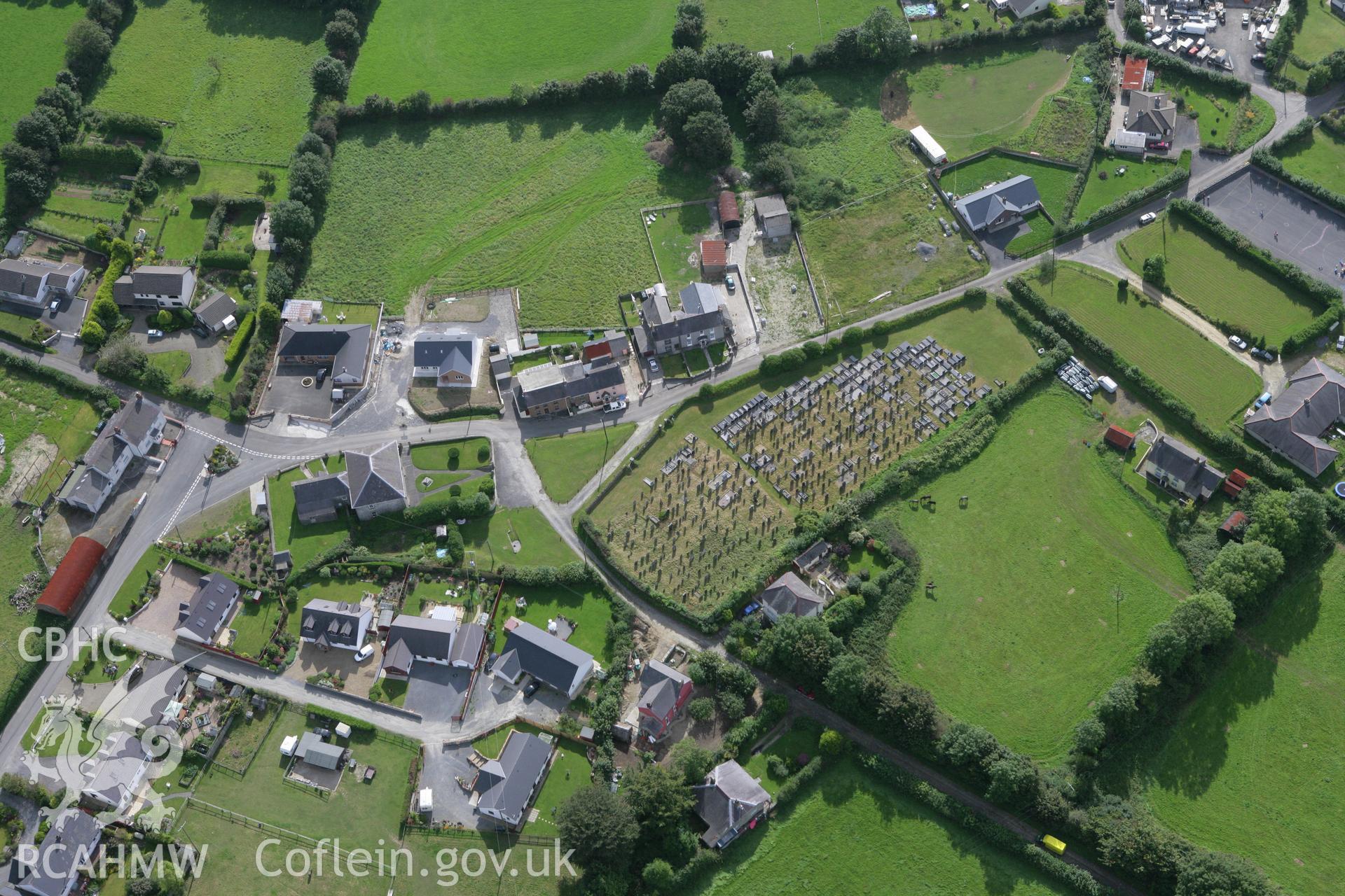 RCAHMW colour oblique photograph of Capel Iwan, Newcastle Emlyn. Taken by Toby Driver on 11/09/2007.