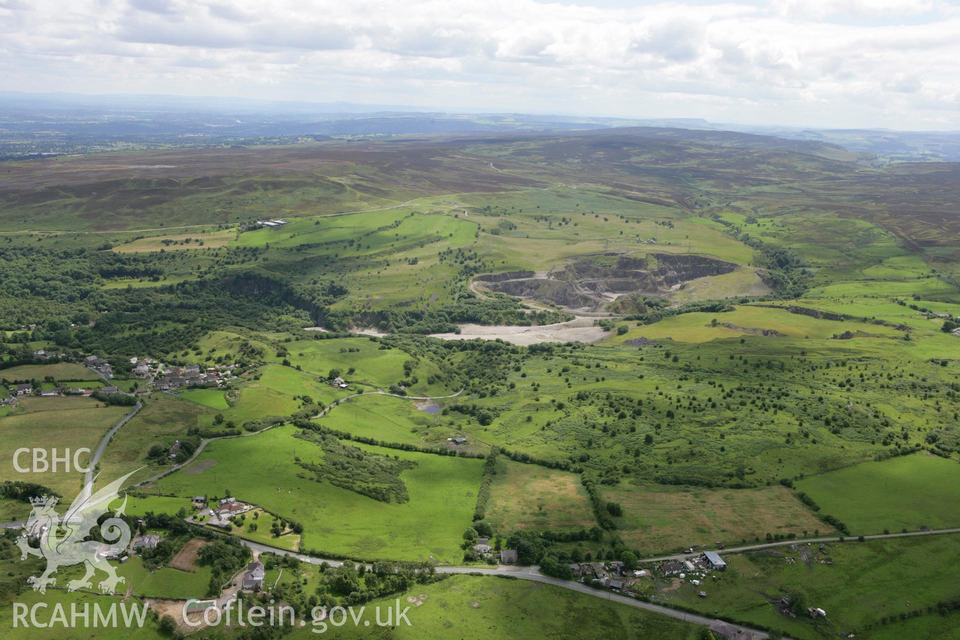 RCAHMW colour oblique aerial photograph of Penybryn Welsh Methodist Chapel, Minera. Taken on 24 July 2007 by Toby Driver