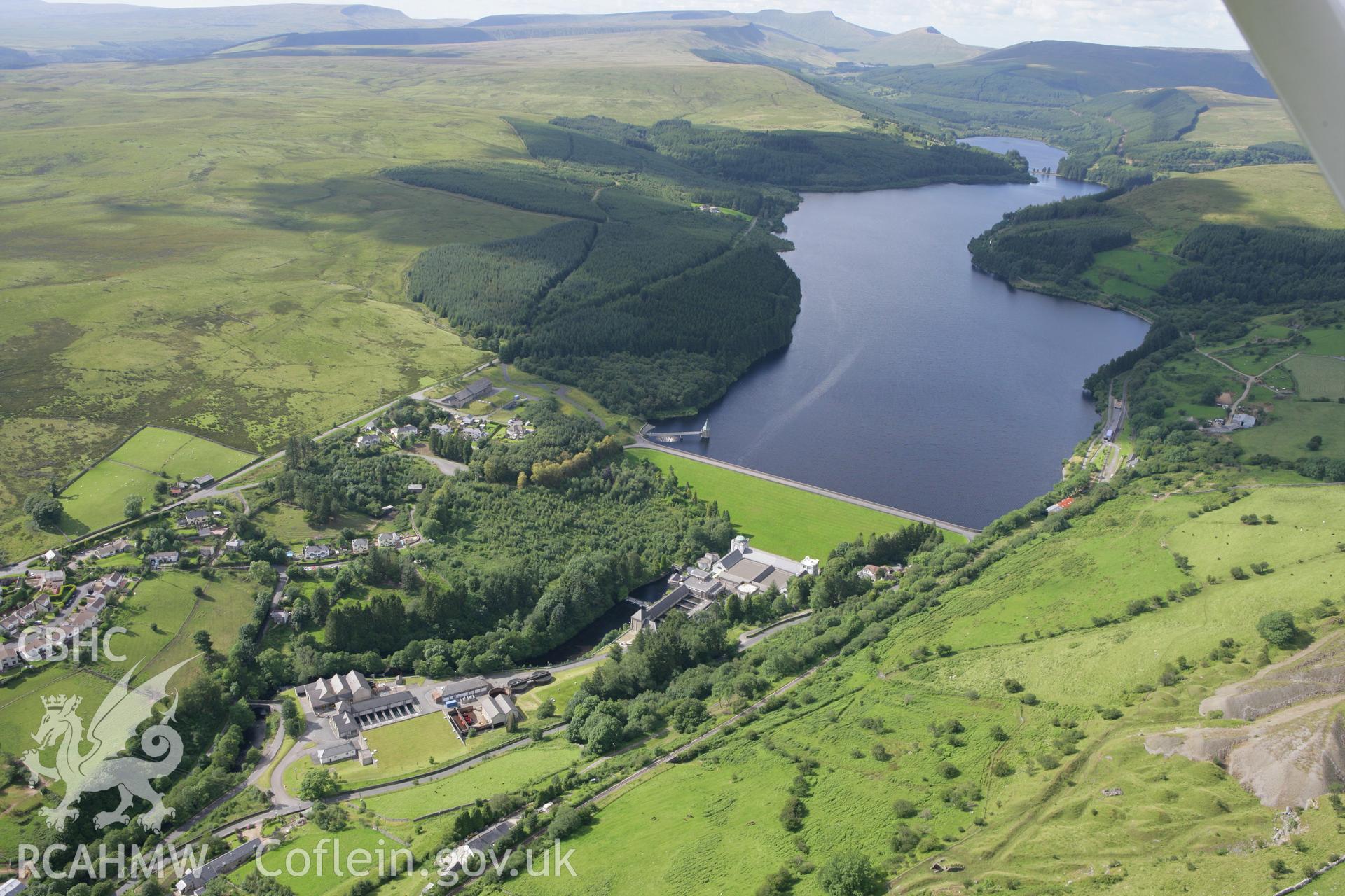 RCAHMW colour oblique aerial photograph of Taff Fechan Reservoir. Taken on 30 July 2007 by Toby Driver