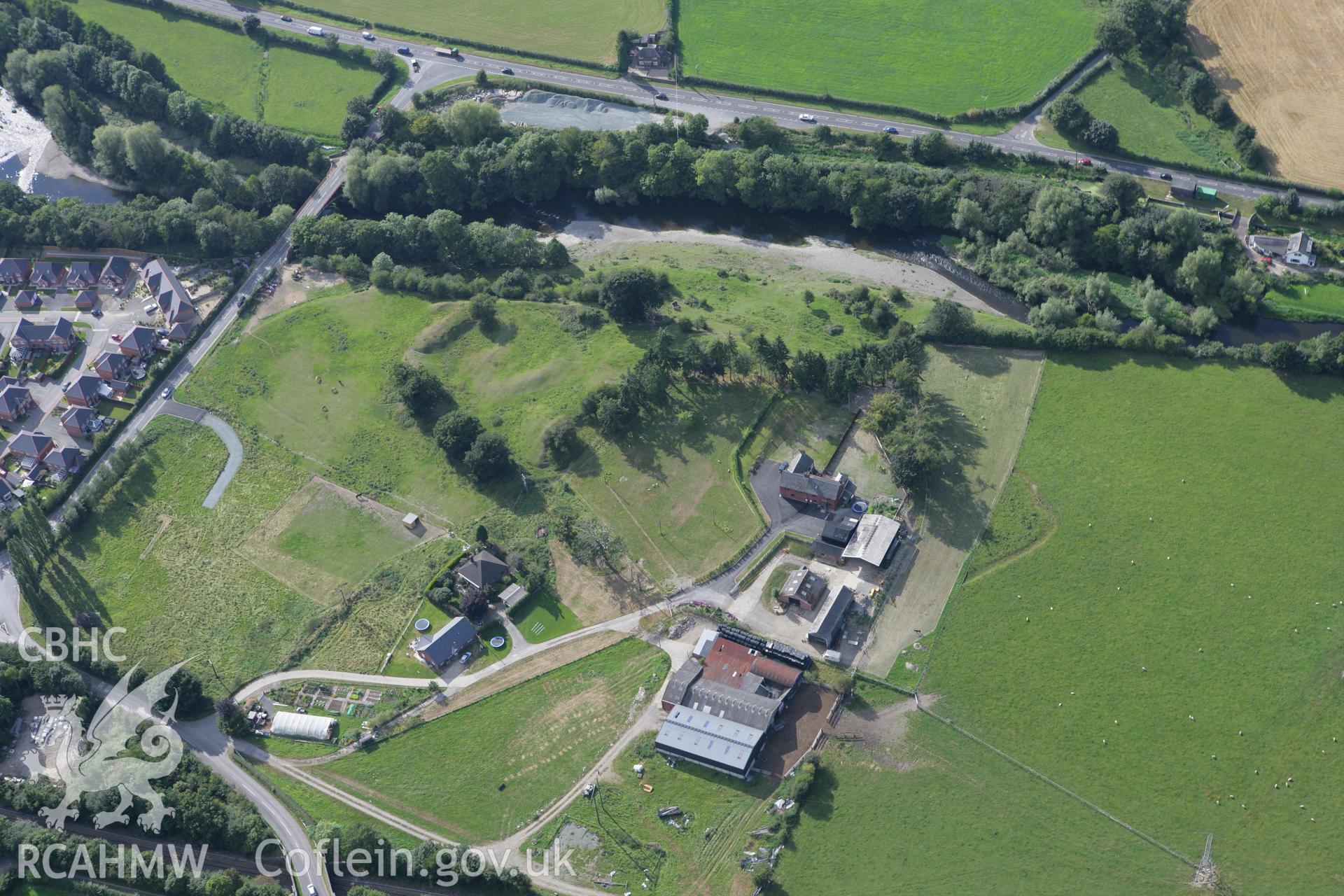 RCAHMW colour oblique aerial photograph of Bryn Derwen Castle. Taken on 06 September 2007 by Toby Driver